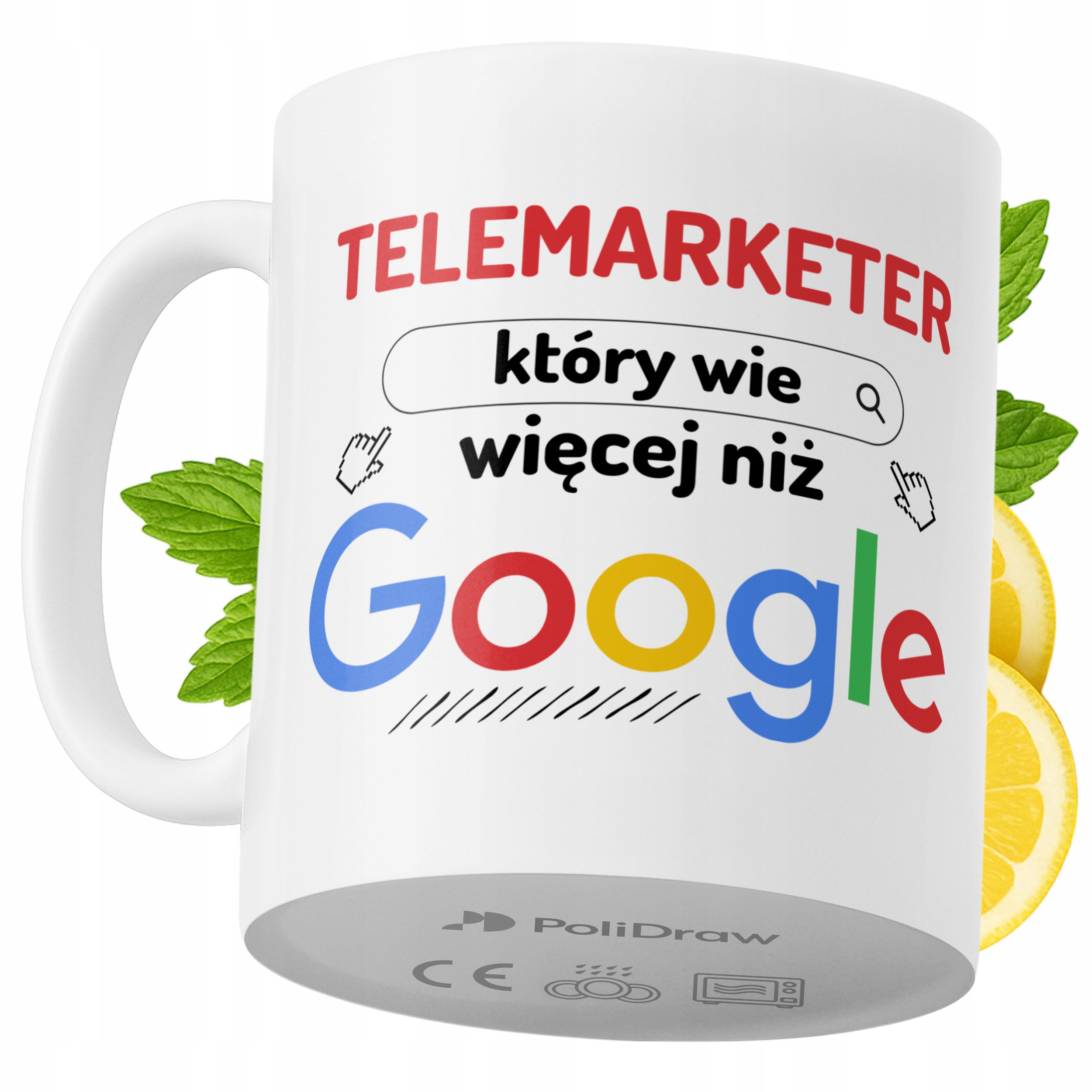 Kubek Dla Telemarketera na Prezent z Nadrukiem ze Zdjęciem 330 ml PoliDraw