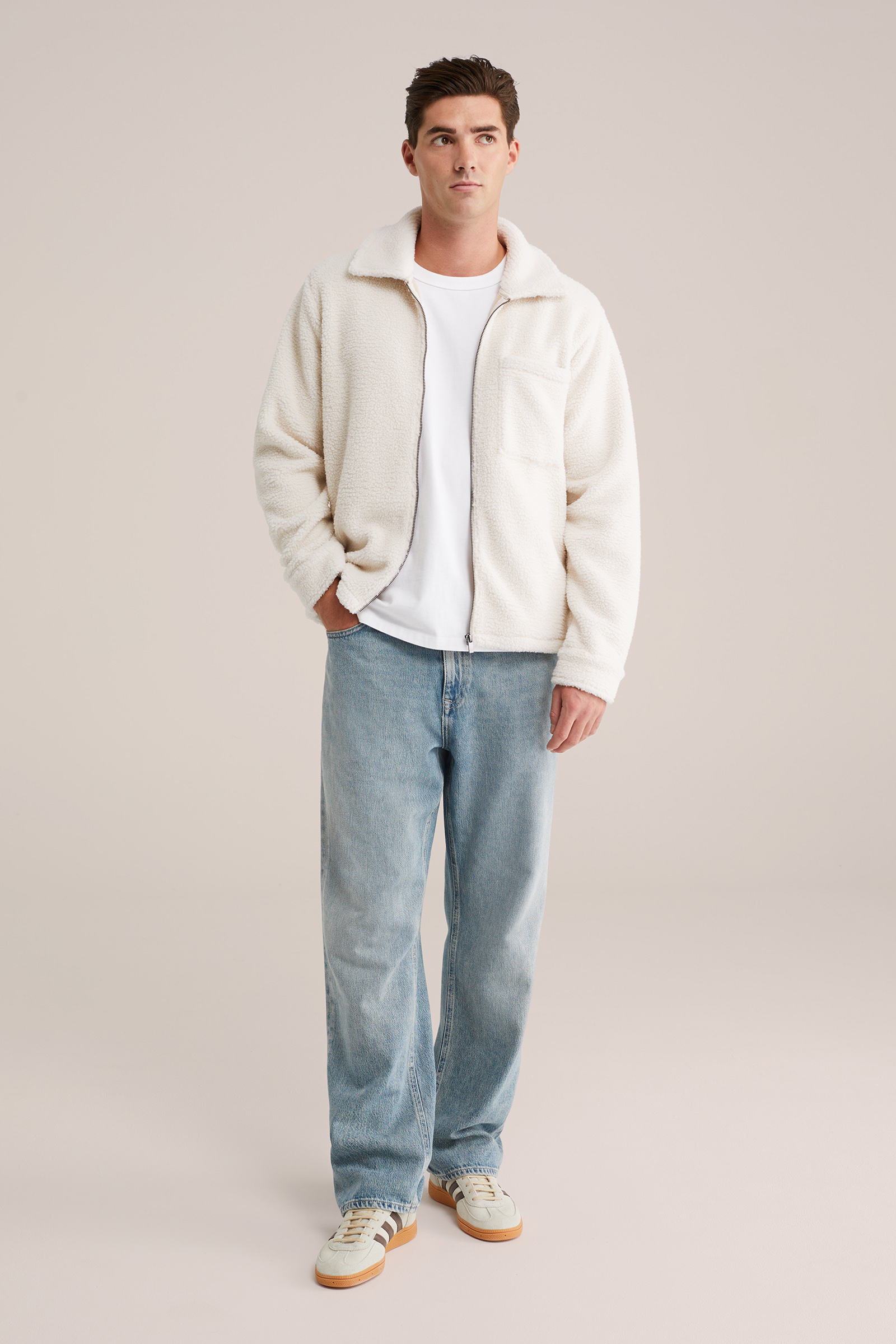 Heren regular fit teddy vest