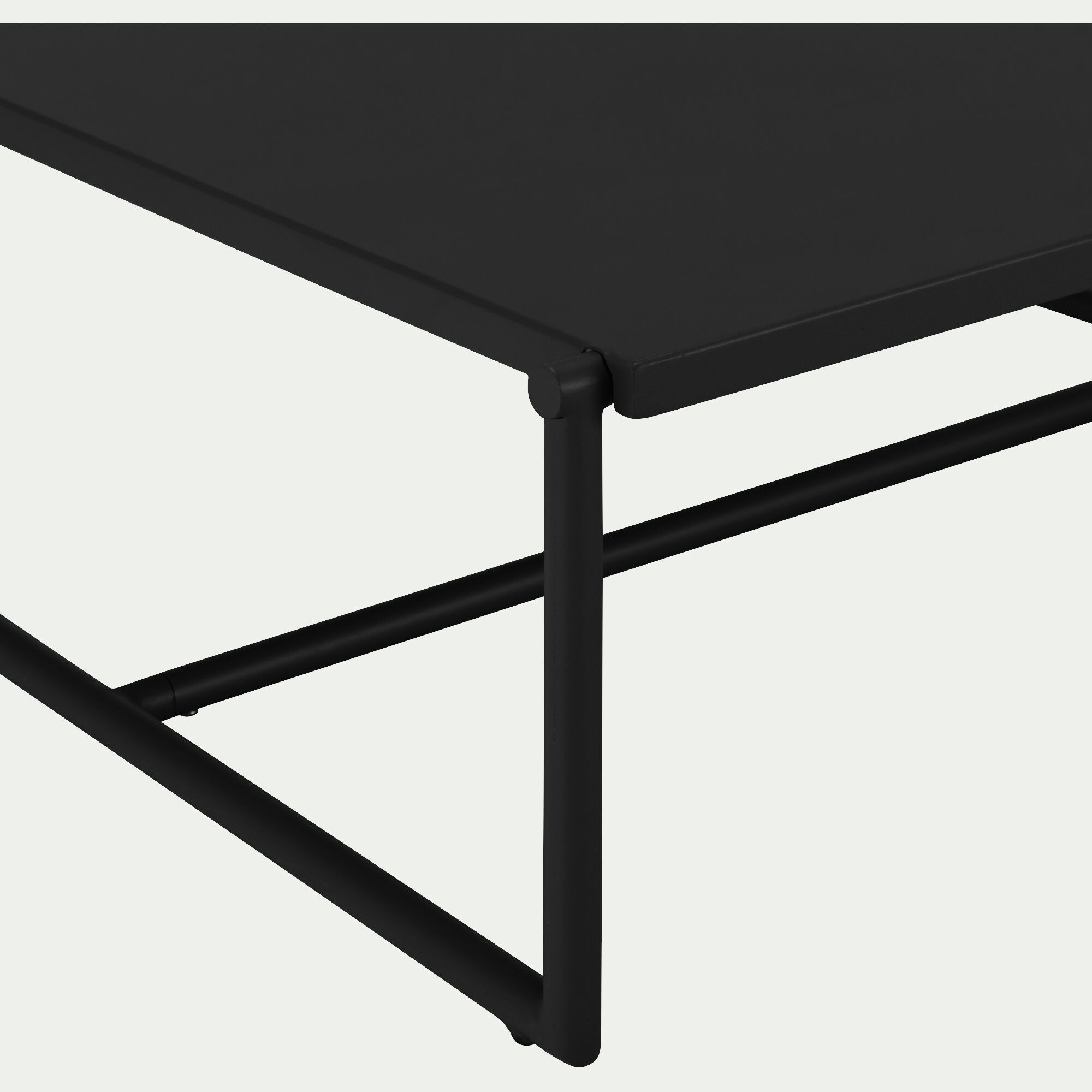 LANTA - Table basse de jardin carrée en aluminium - noir