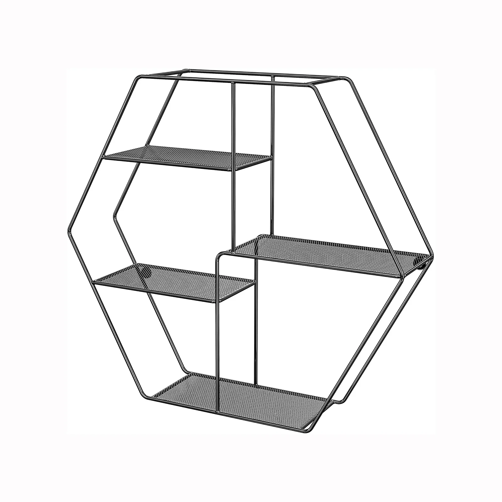 Étagère murale hexagonale 4 niveaux
