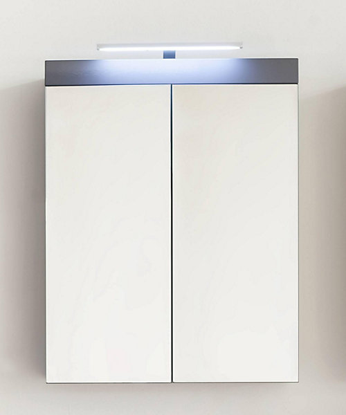Meuble haut éclairage non inclus- Mélaminé - Gris - 60 - 77 - 17 cm