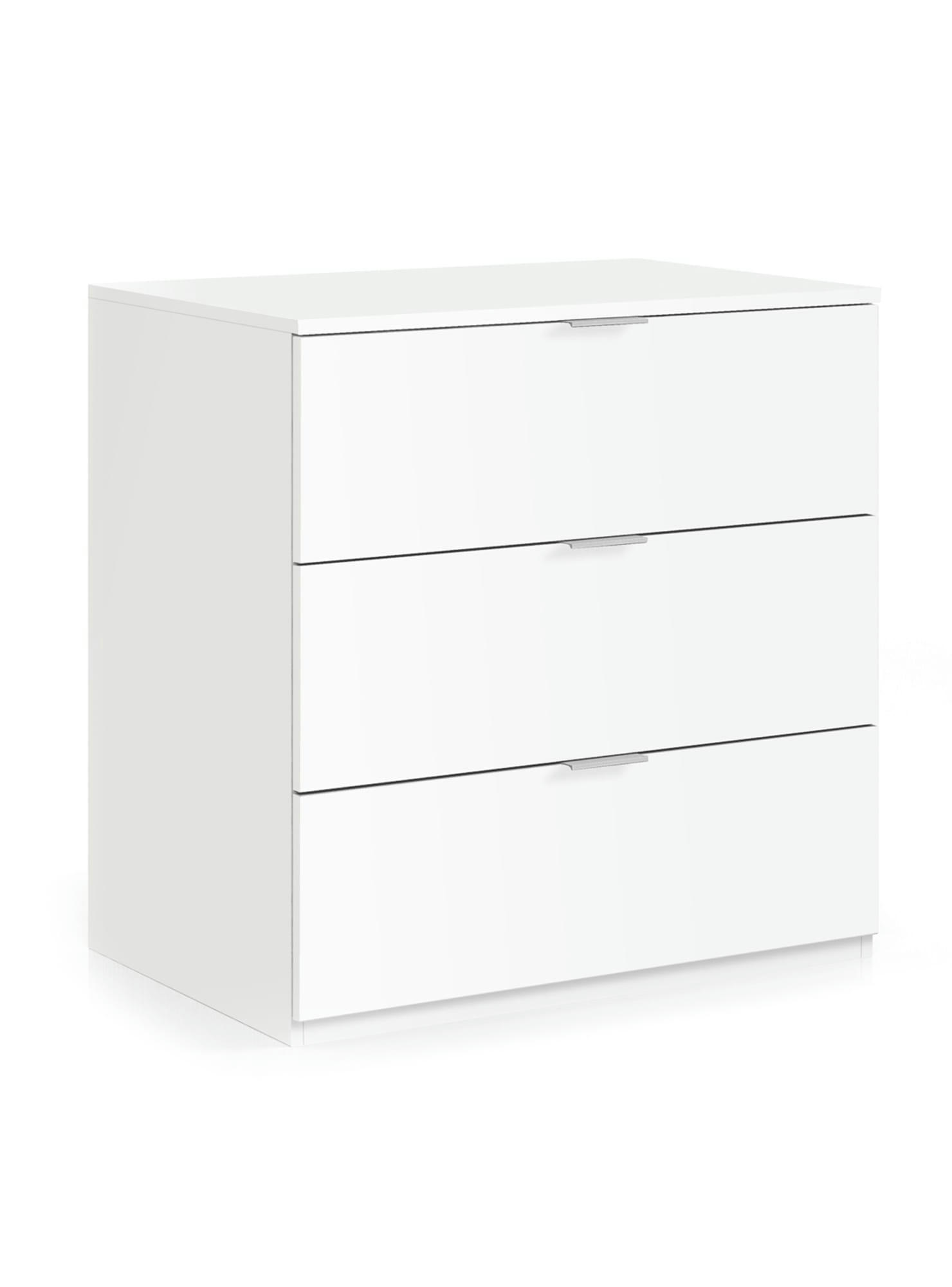DANTIST - Commode 3 tiroirs effet bois blanc