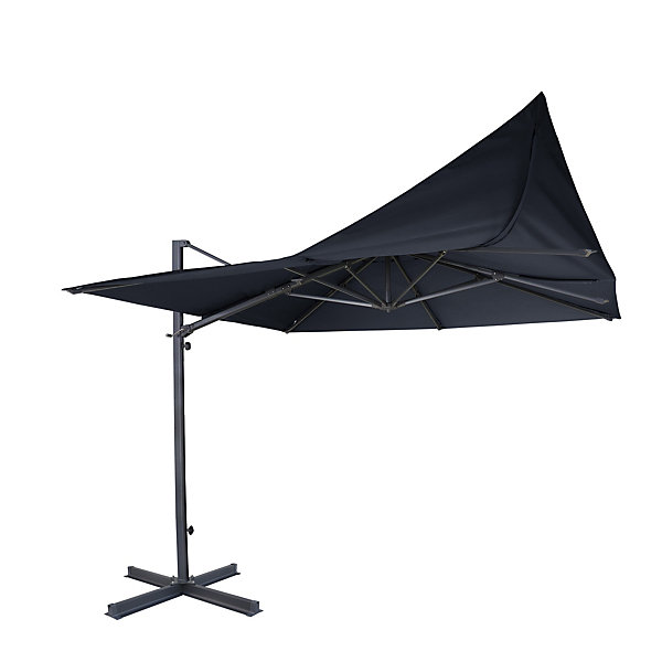 Parasol déporté Belveo gris anthracite l.3 x L.3 m