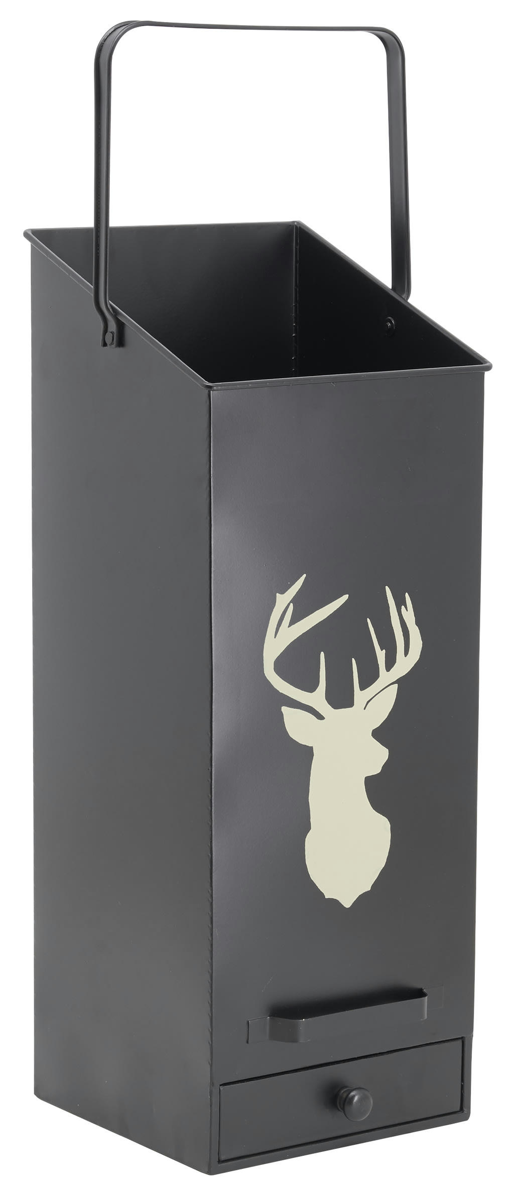 - Seau à pellets en métal métal noir cerf