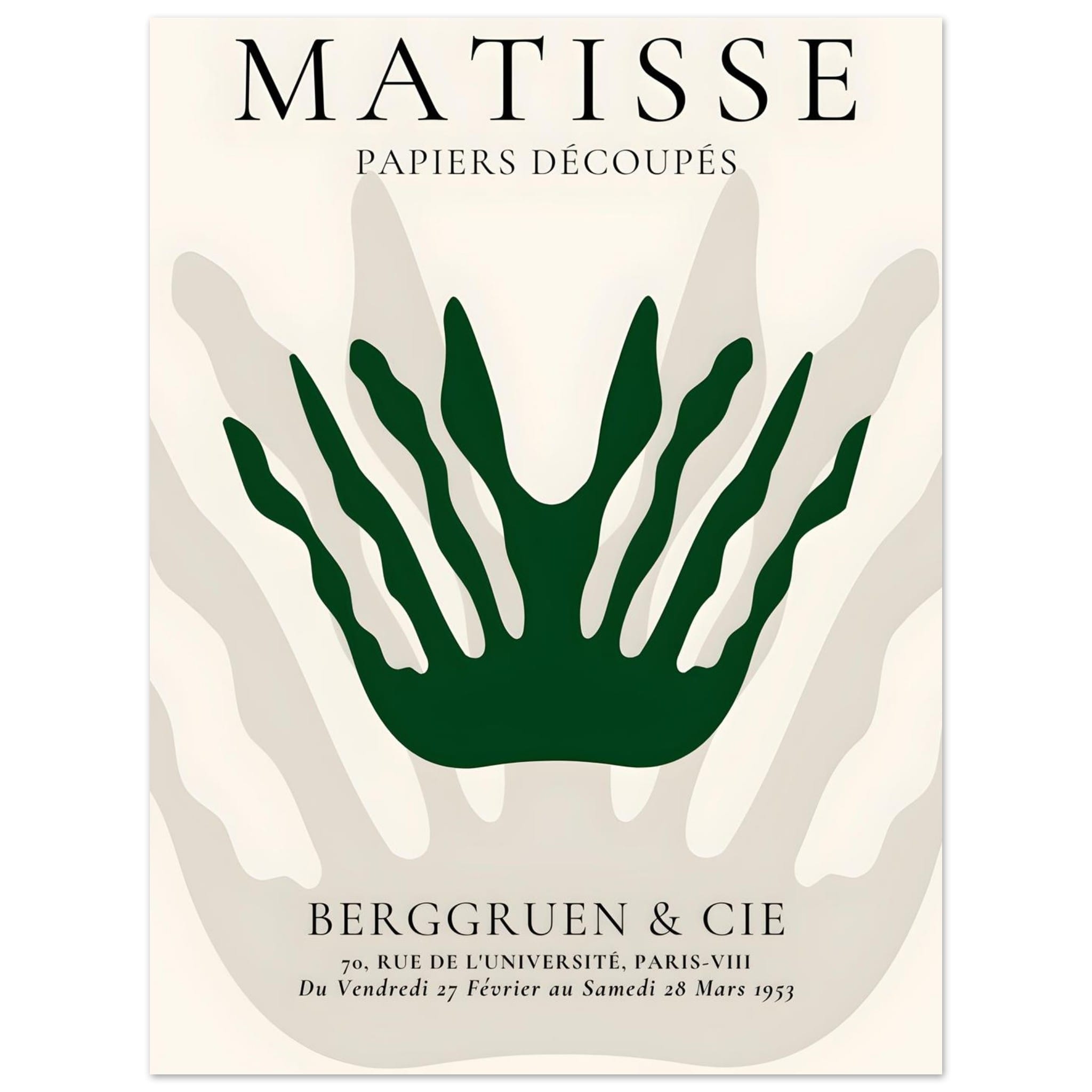 Artfulprints Poster Matisse – Sea crown  - 30x40 cm - Grijs