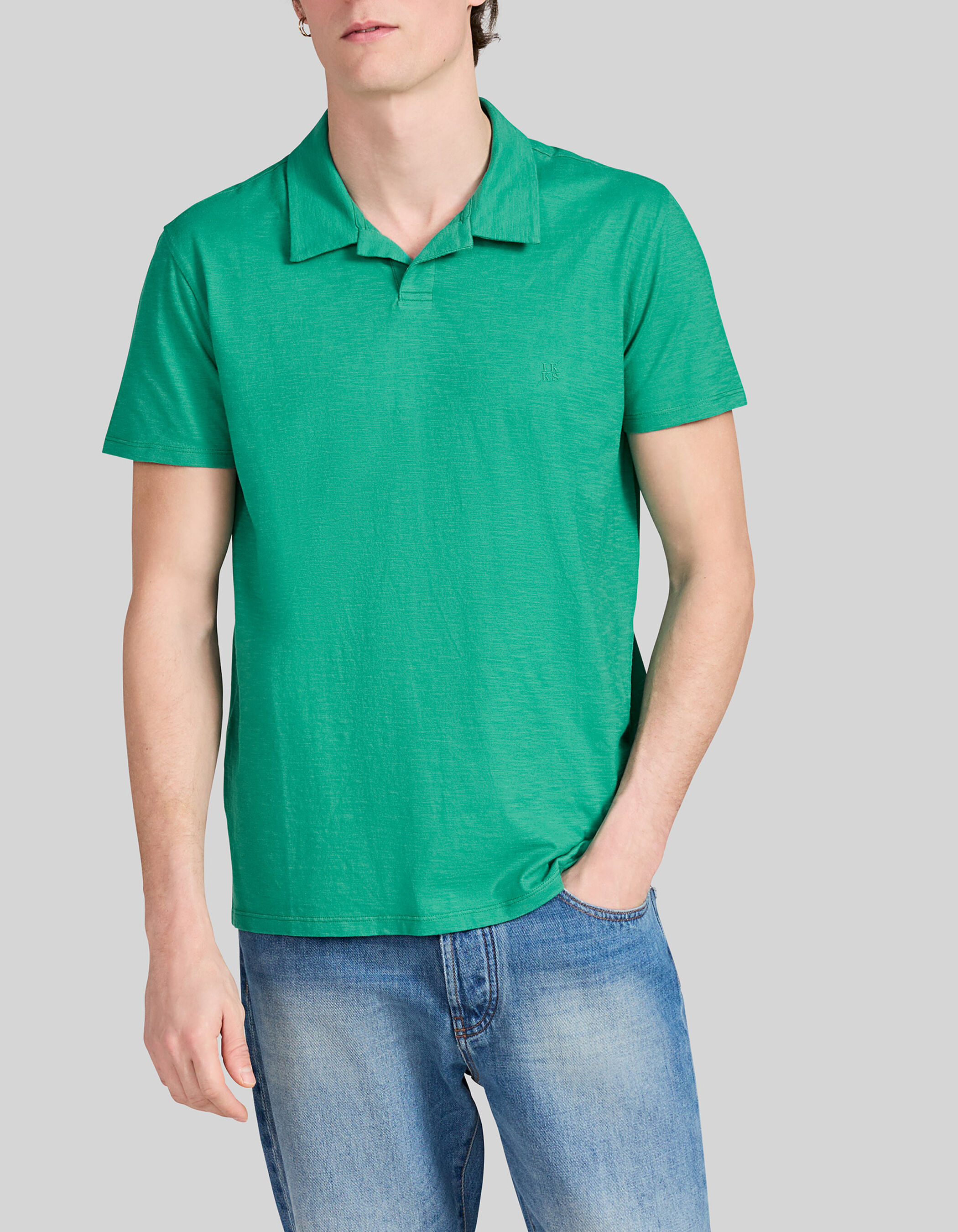 Polo blanc L'Essentiel coton bio flammé Homme