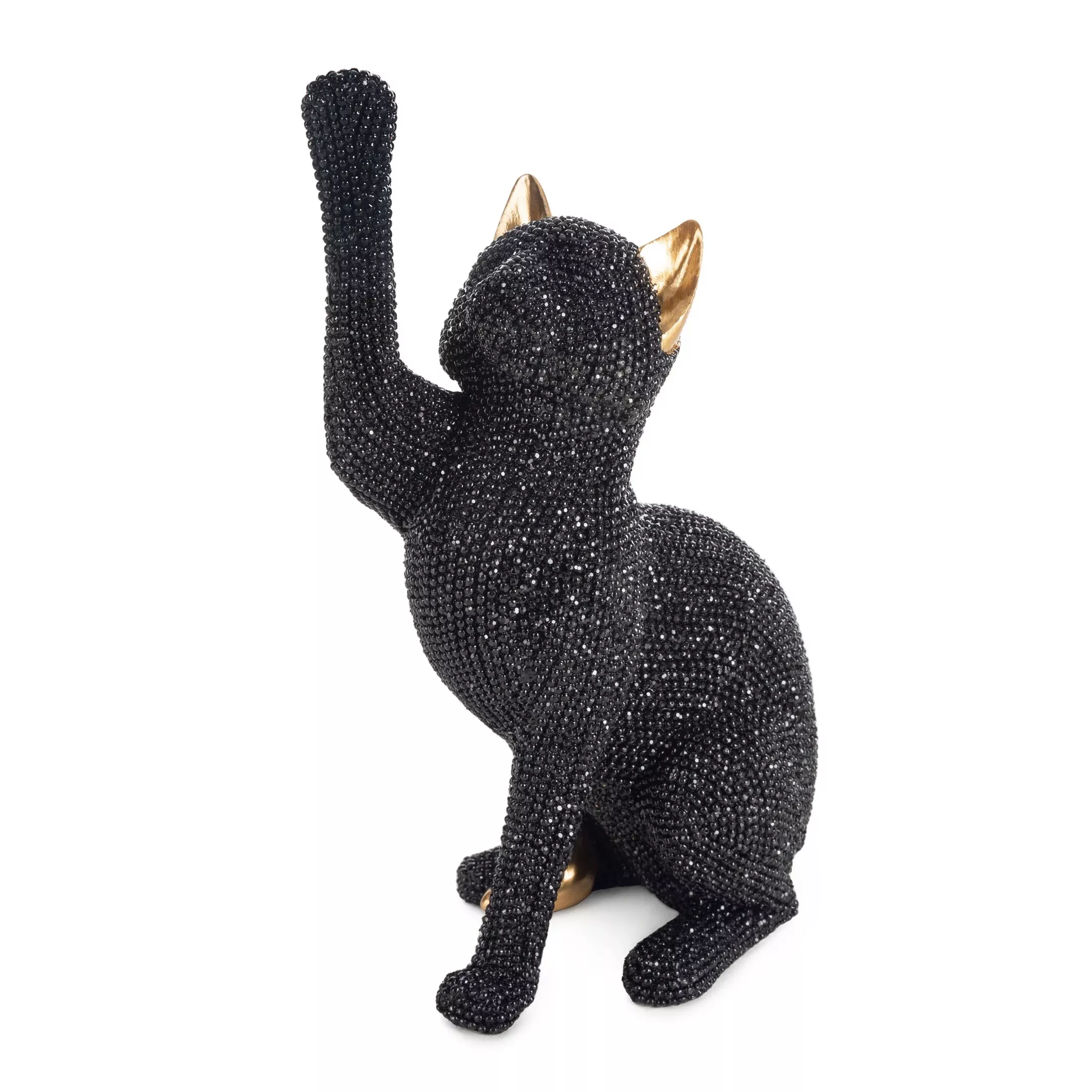 Figurka czarna koto drobnym strukturalnym wzorze 8x14x22 cm ELDO 4