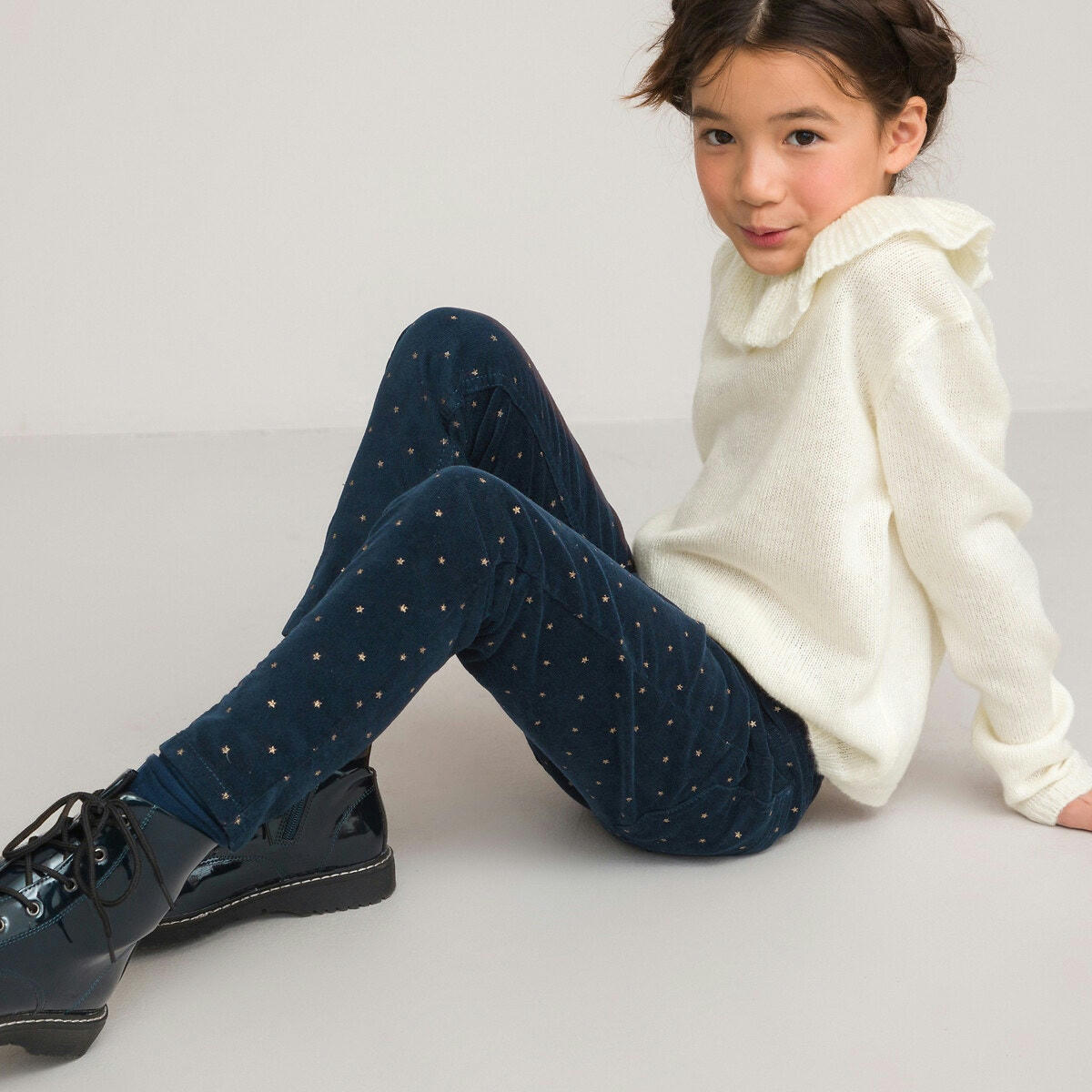 Pantalon jegging imprimé étoiles en velours