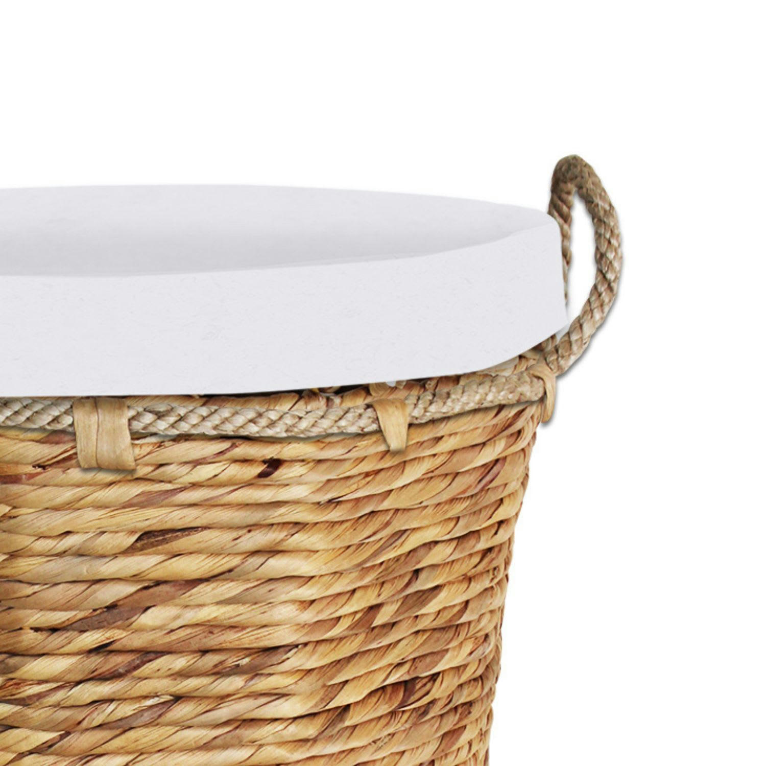- Panier à linge en paille blanc 40x40x46cm