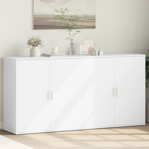 2x Szafka Biała z Drzwiami 79x38x80 cm do Salonu Pokoju Sypialni