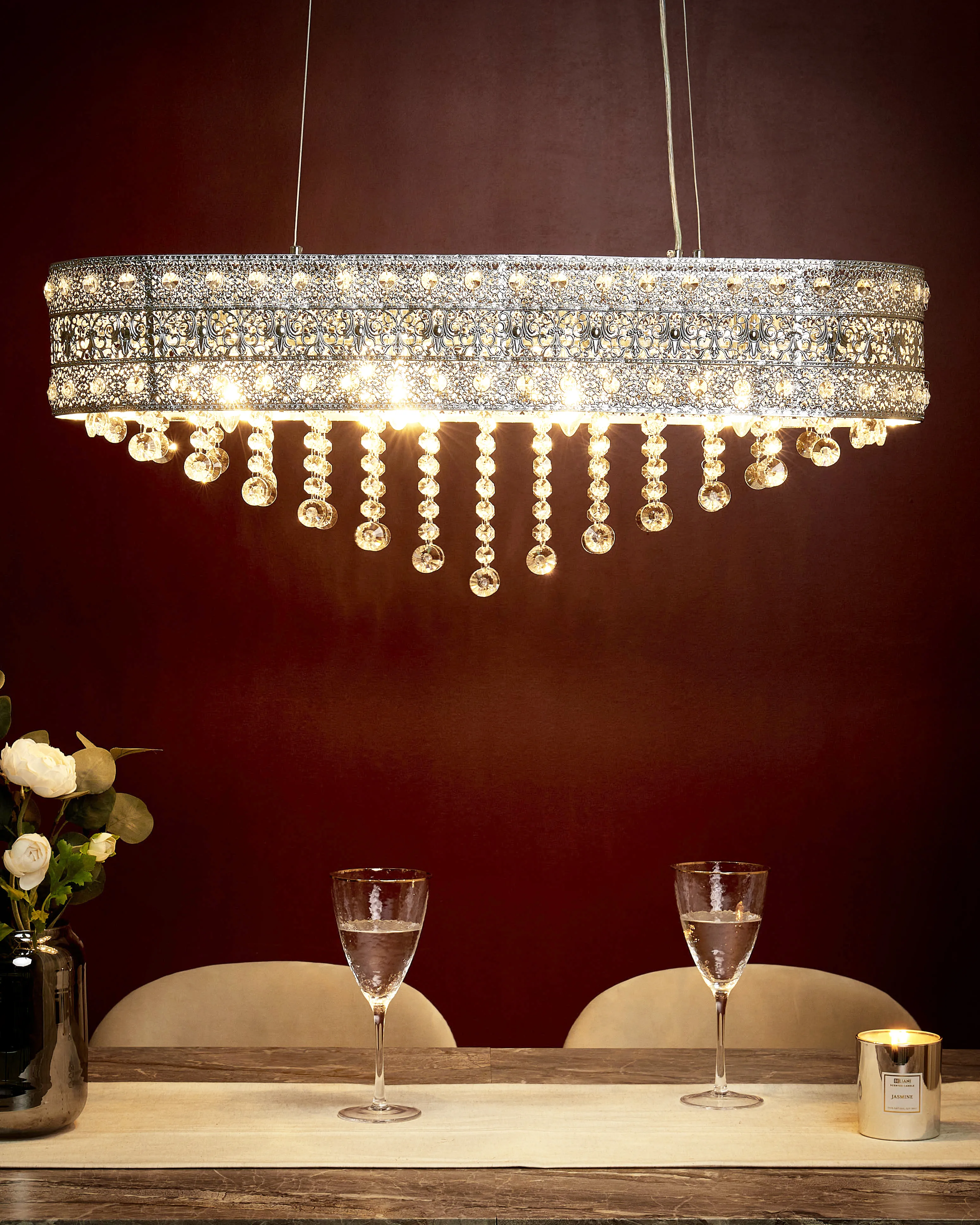 Chandelier BELELLE Crystal Silver