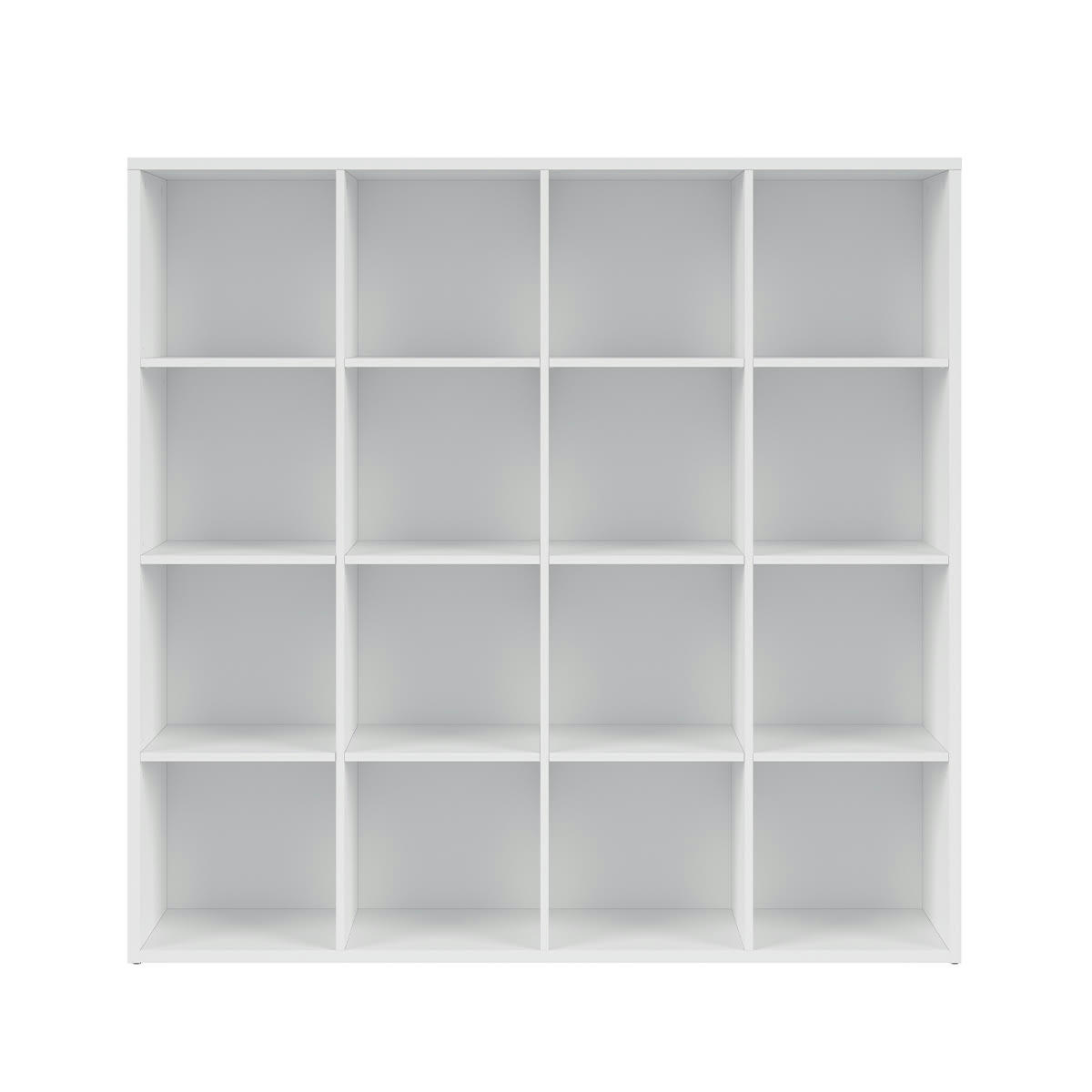 - Bibliothèque 16 cases stratifiés blanc