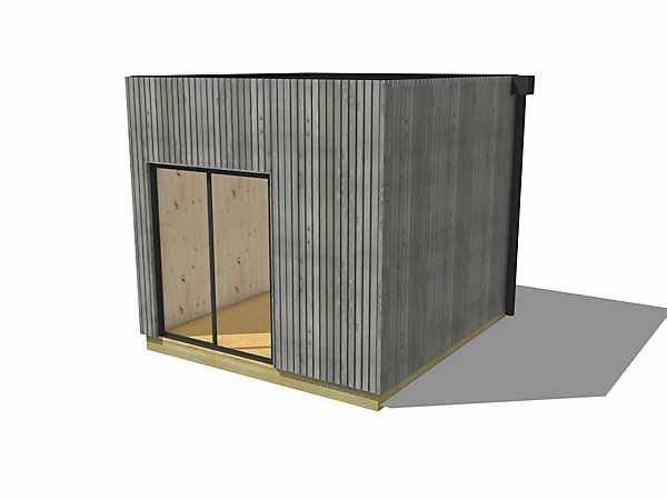 Bureau de jardin 4 saisons en bois 3,3 x 3,5 x 3,2 m / isolation RE2020 avec plancher isolé / menuiseries alu k-line
