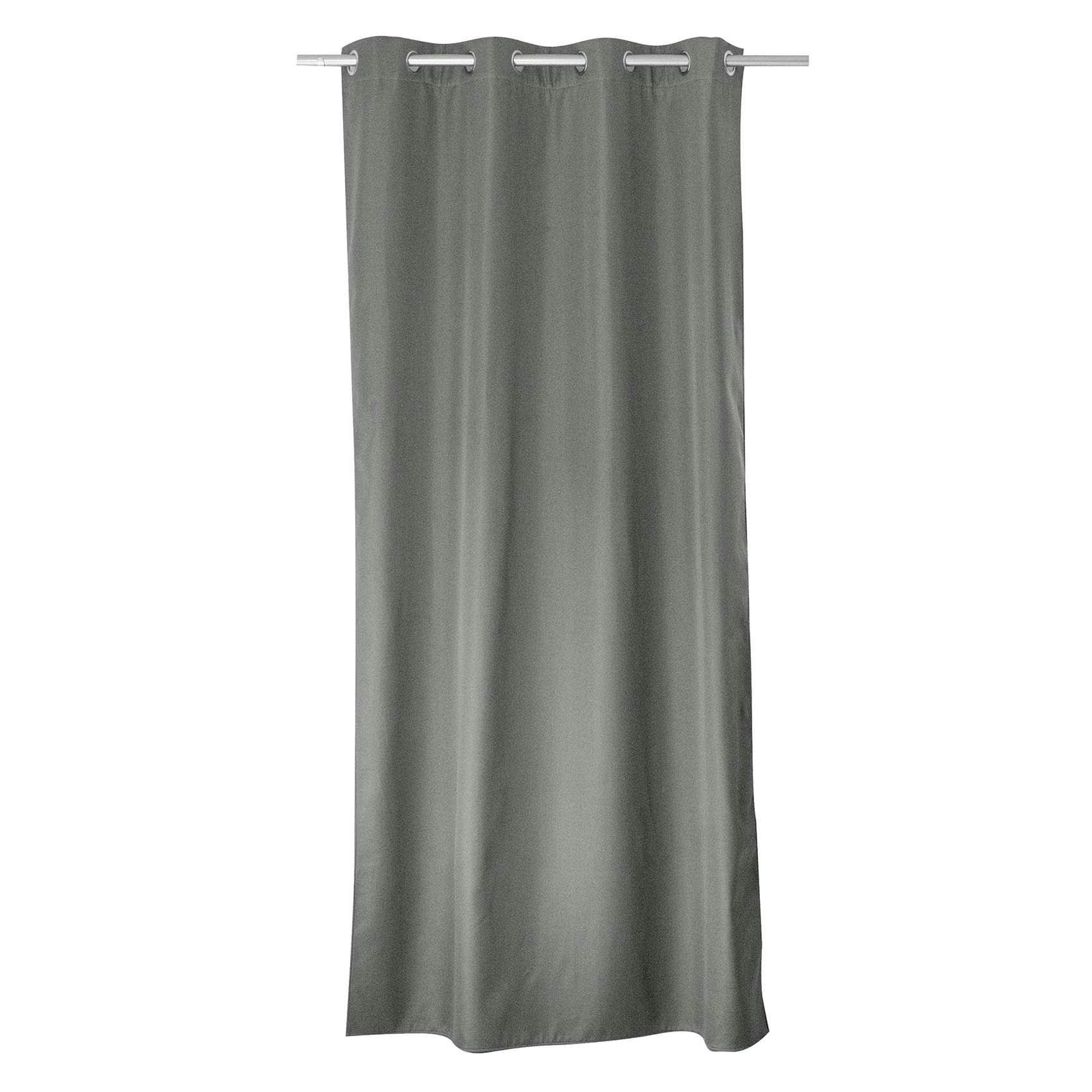 - Rideau uni isolant et thermique polyester gris clair 140x180 cm