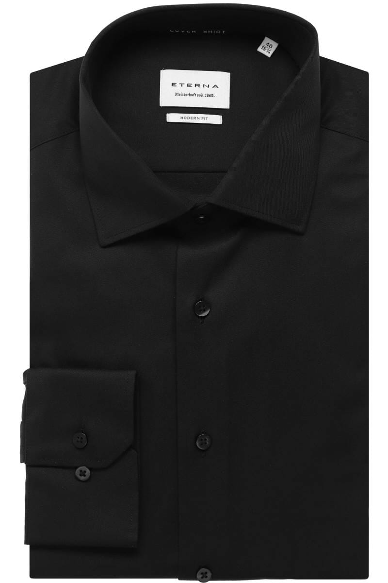 ETERNA Cover Shirt Modern Fit Hemd schwarz, Einfarbig