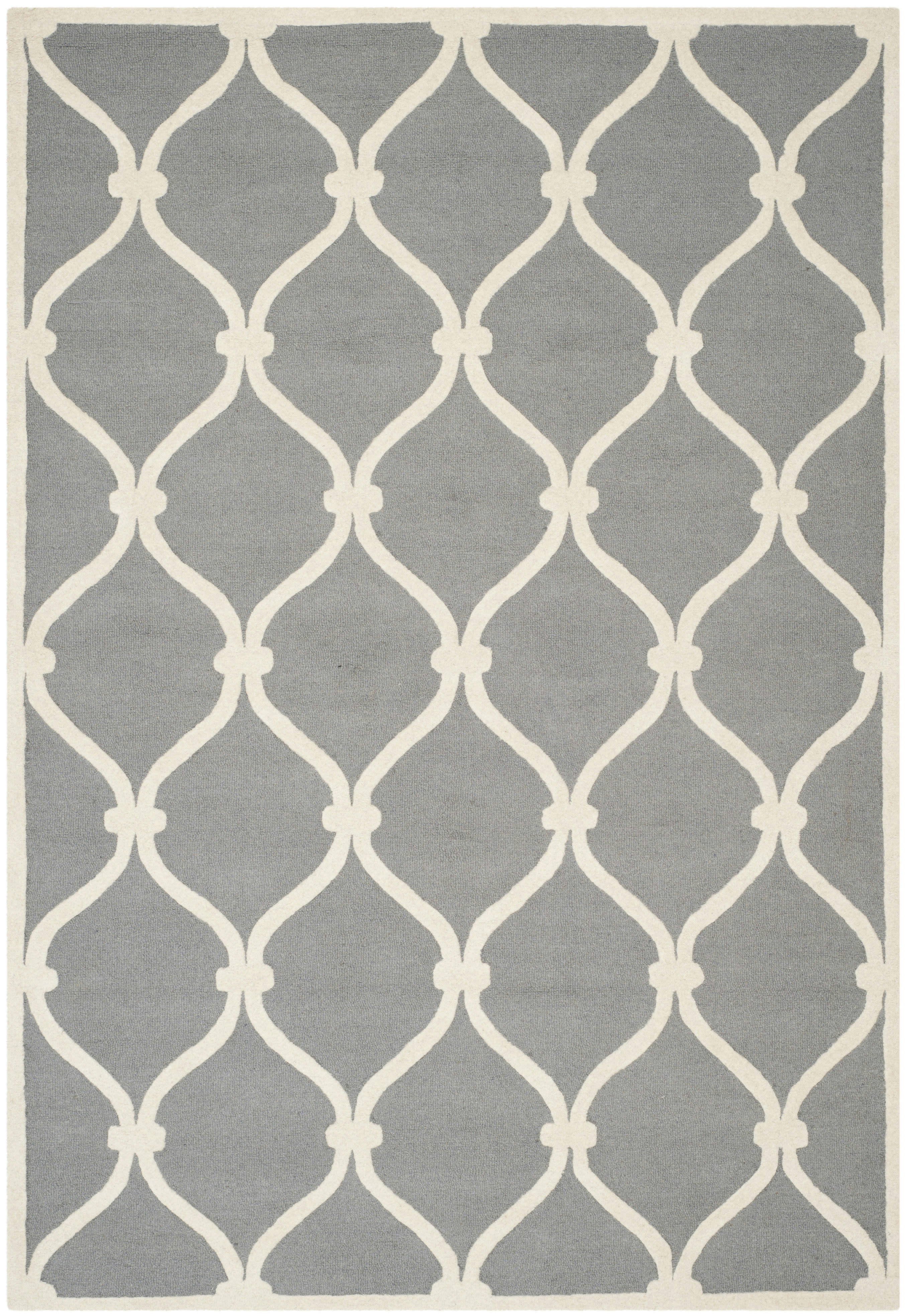 CAMBRIDGE - Tapis de salon interieur en  gris fonce & ivoire, 152 x 244 cm