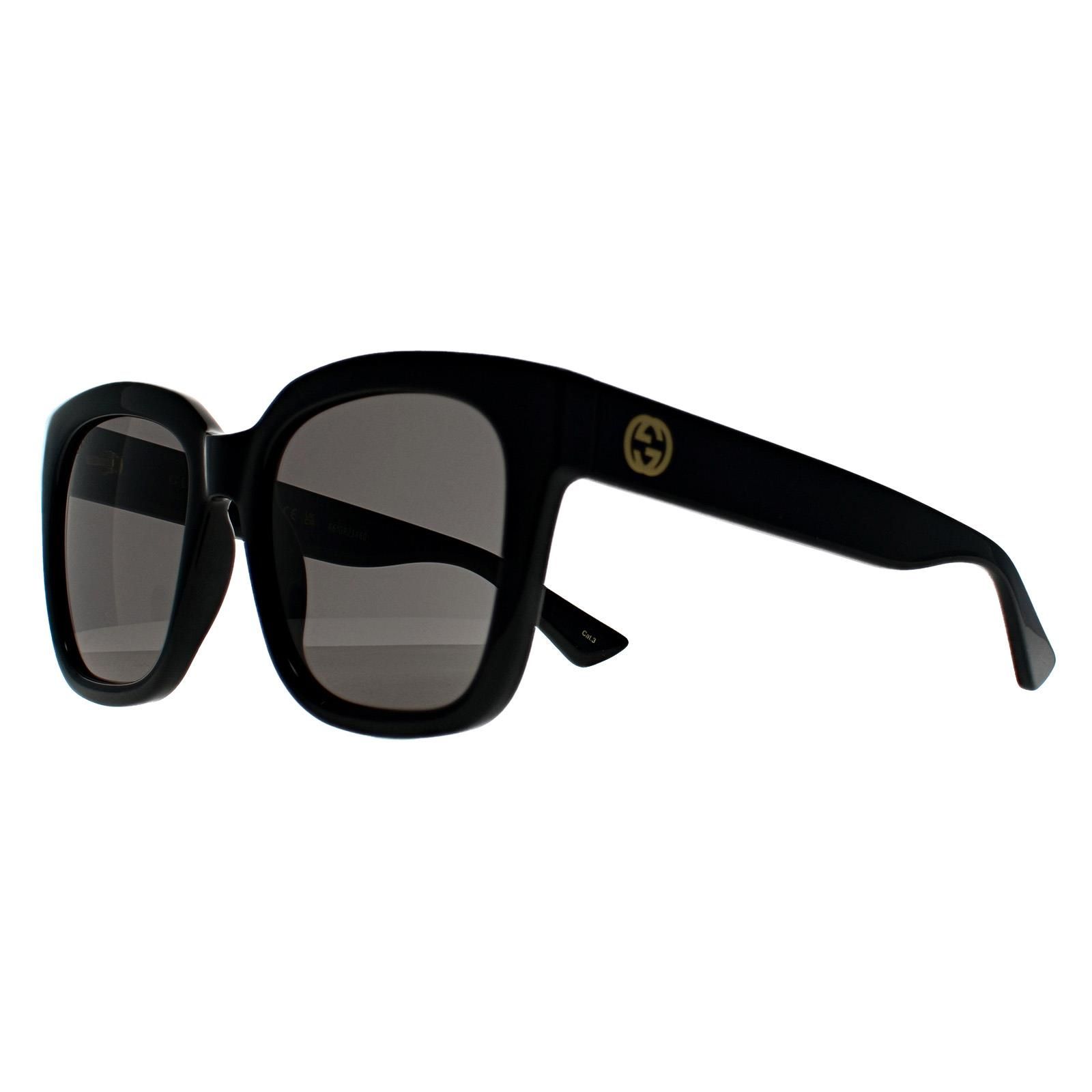 Gucci Square Shiny Black Dark Grey GG1338S