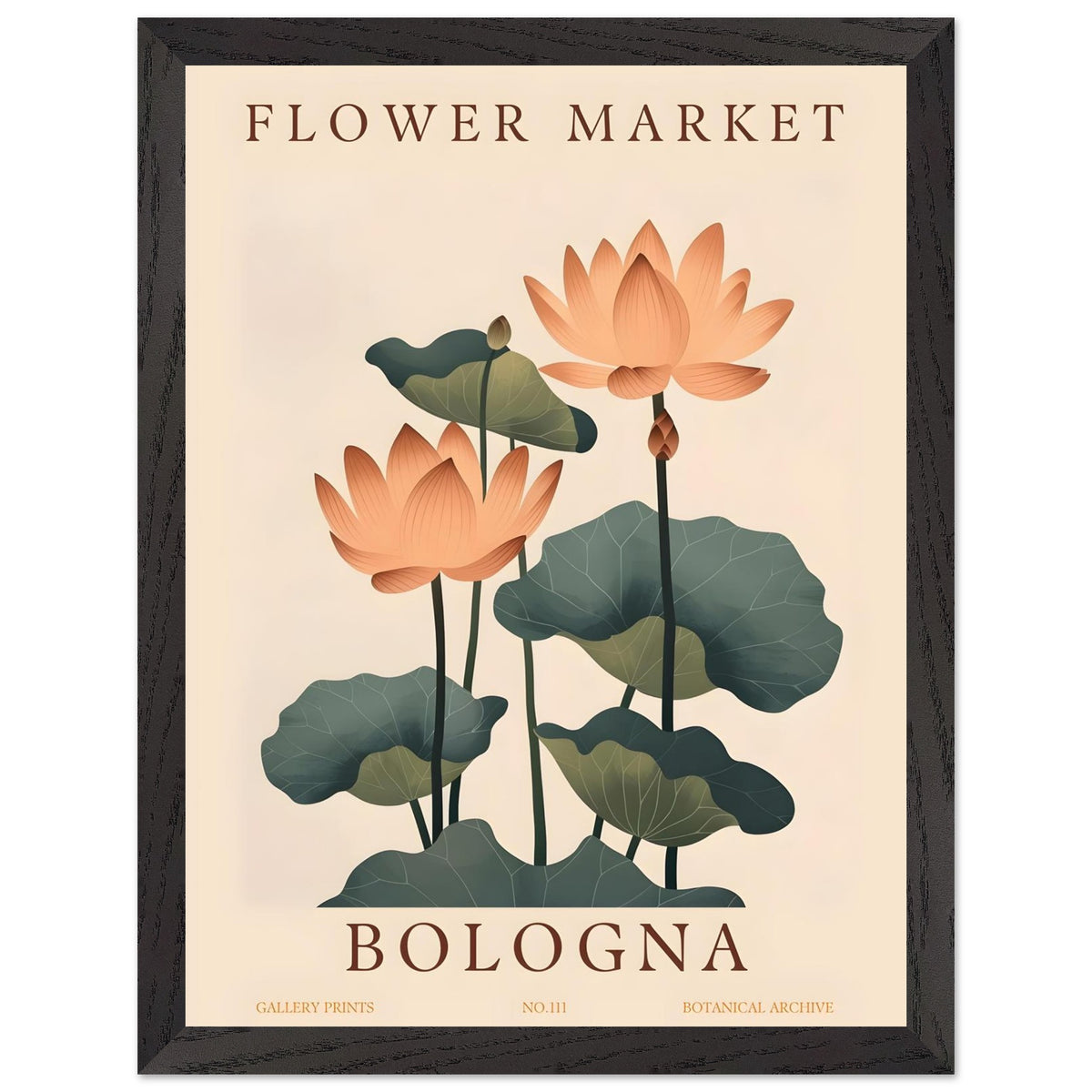 Artfulprints Poster met Lijst Flower market - Bologna  - 30x40 cm - Meerkleurig