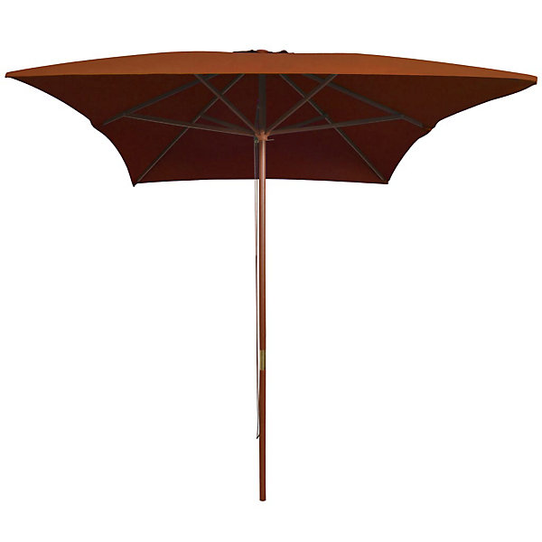 Parasol d'exterieur avec mât en bois bois orange Helloshop26
