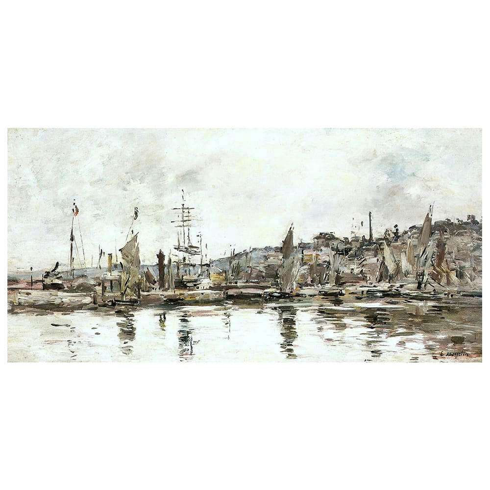 - Tableau - Le Port de Honfleur - Eugène Boudin 40x80cm