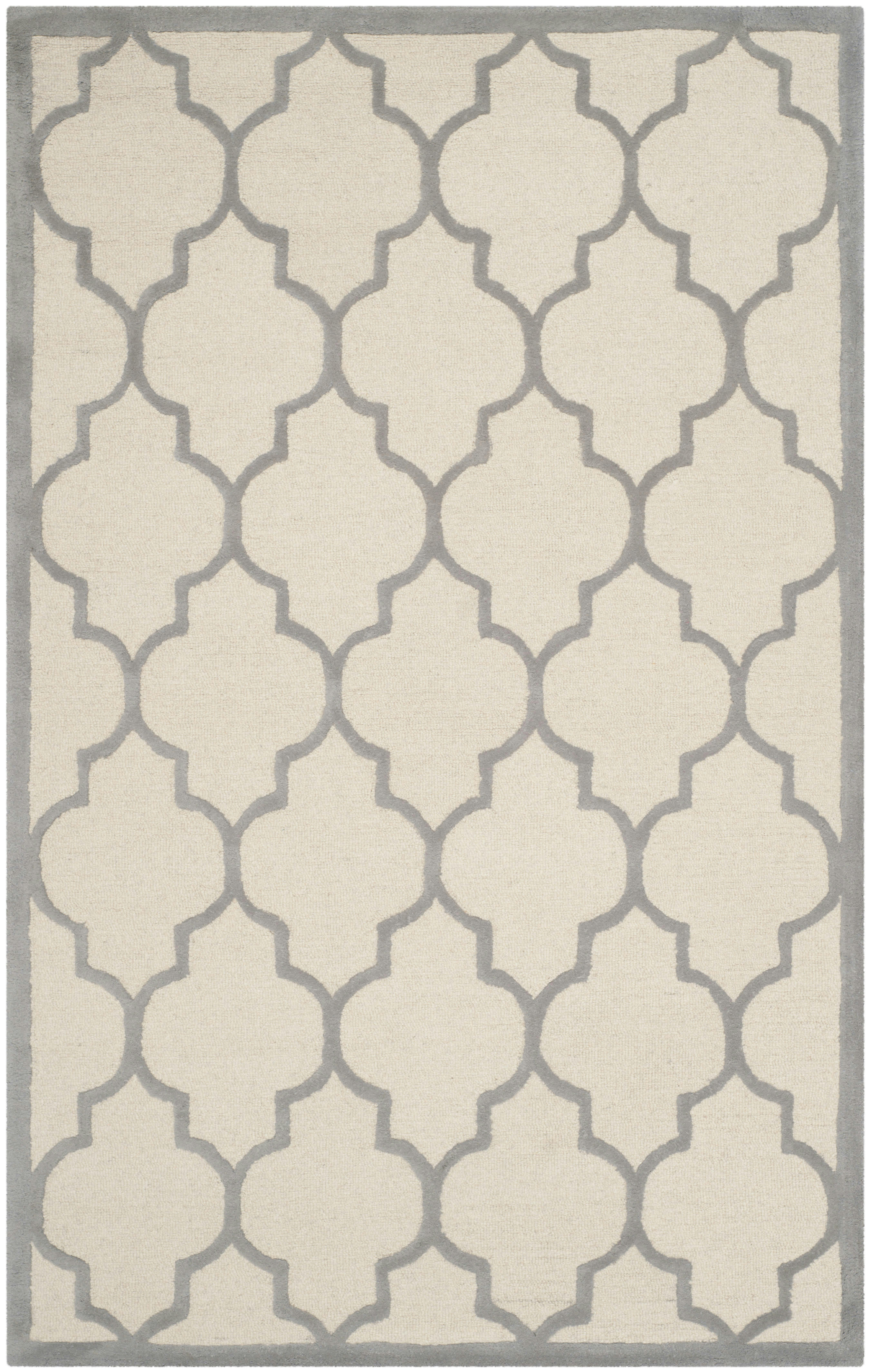 CAMBRIDGE - Tapis de salon interieur en ivoire & argent, 183 x 274 cm