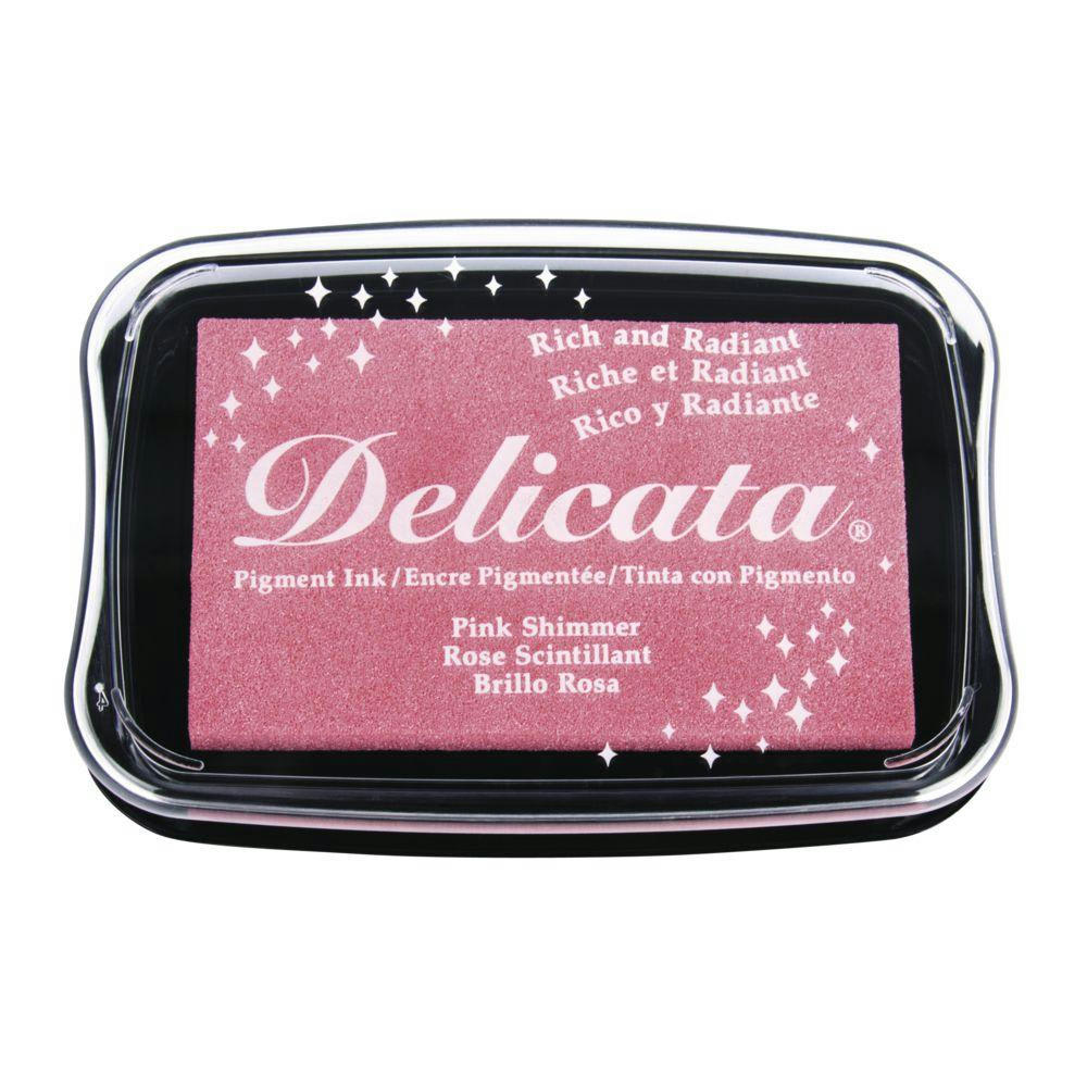 DELICATA - Tampon encreur métallique rose scintillant