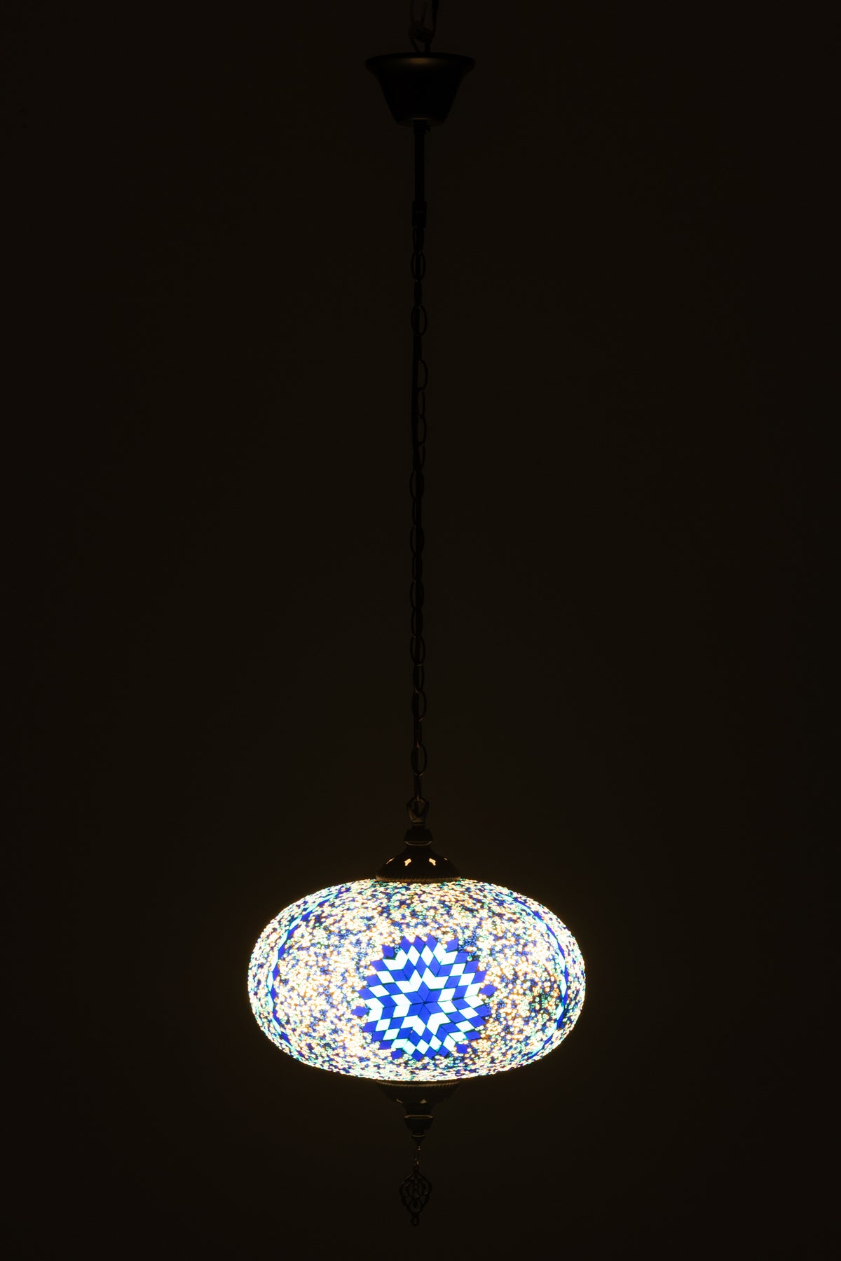 J-Line hanglamp Mozaiek - glas/metaal - blauw - large