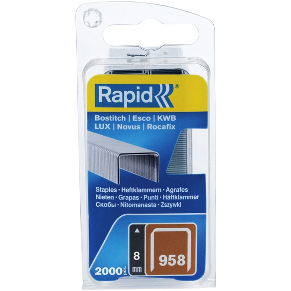 Tackerklammern, 8 mm, Heftklammer Typ 958, 2000 St., in Blisterverpackung
