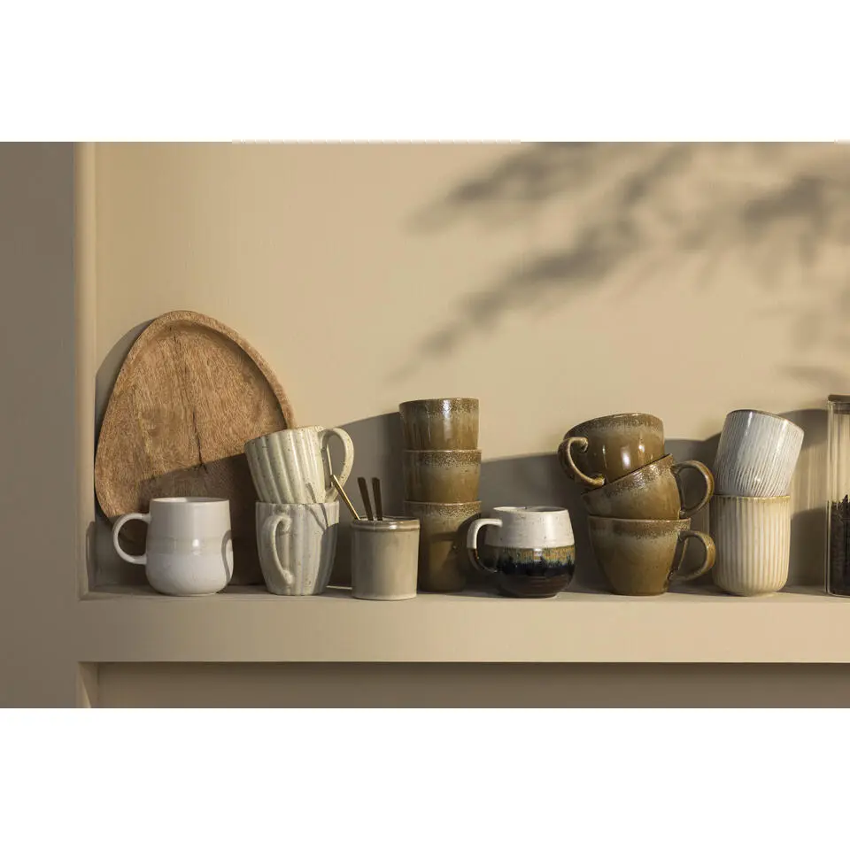 Mok met oor Nora bruin stoneware - 380 ml