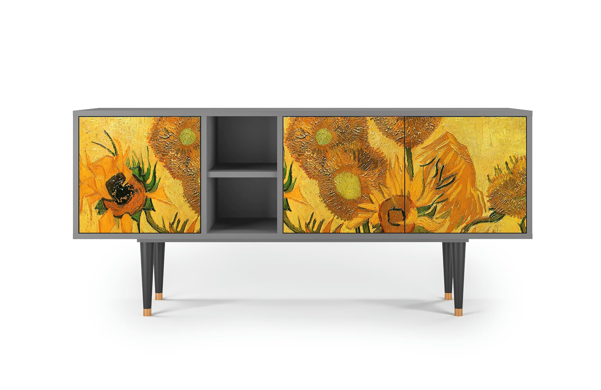 SUNFLOWERS BY VINCENT VAN GOGH - Meuble TV  jaune 3 tiroirs L 150 cm
