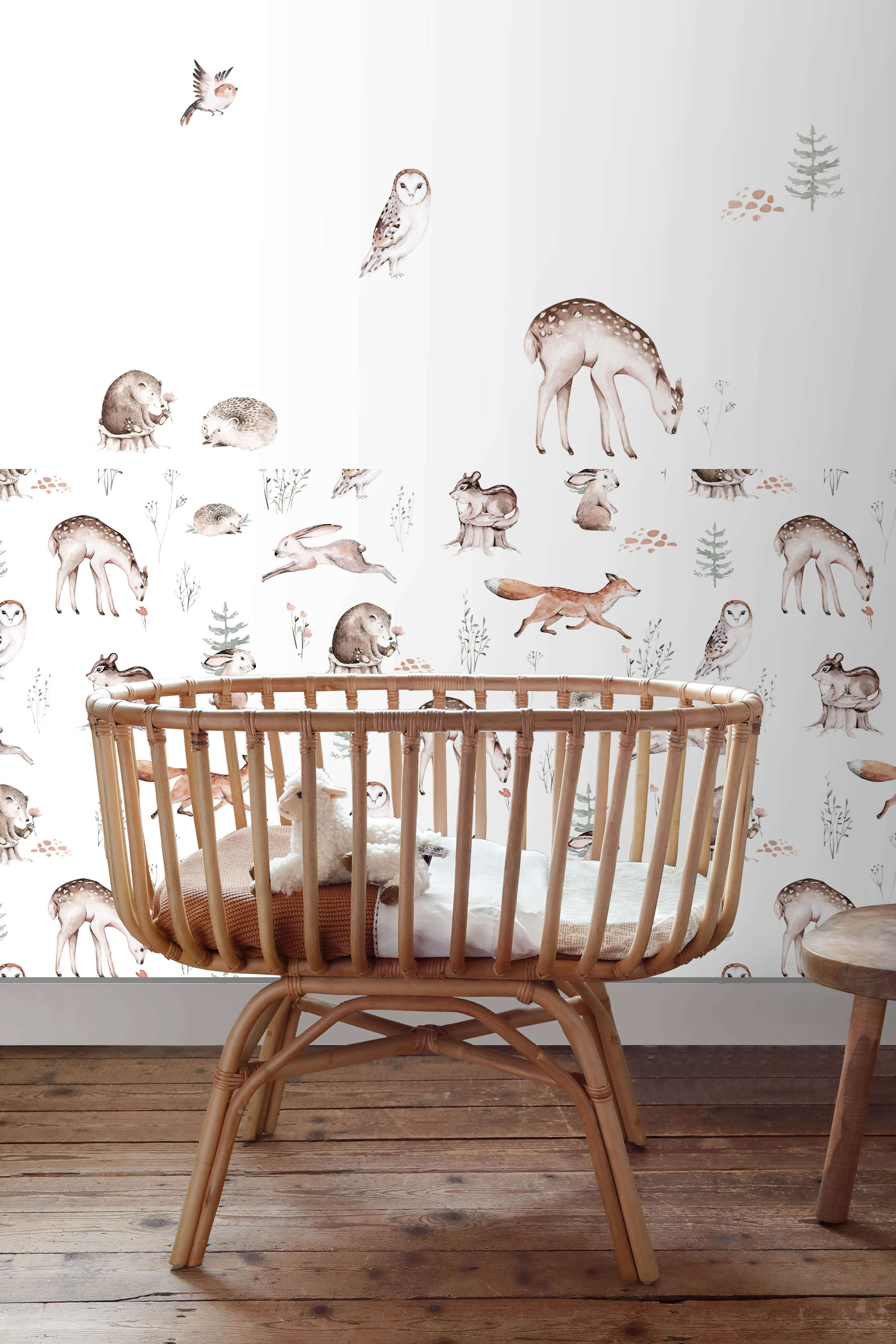 ESTAhome muursticker bosdieren bruin - 33 x 47.5 cm - 156115