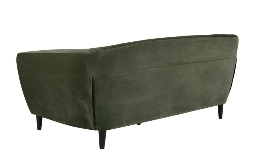 Sofa 3-osobowa Ria Velvet zielona pikowana z guzikami