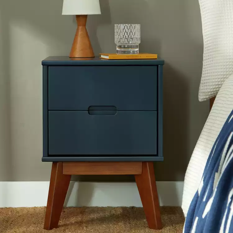 Habitat Pimlico 2 Drawer Bedside Table - Blue