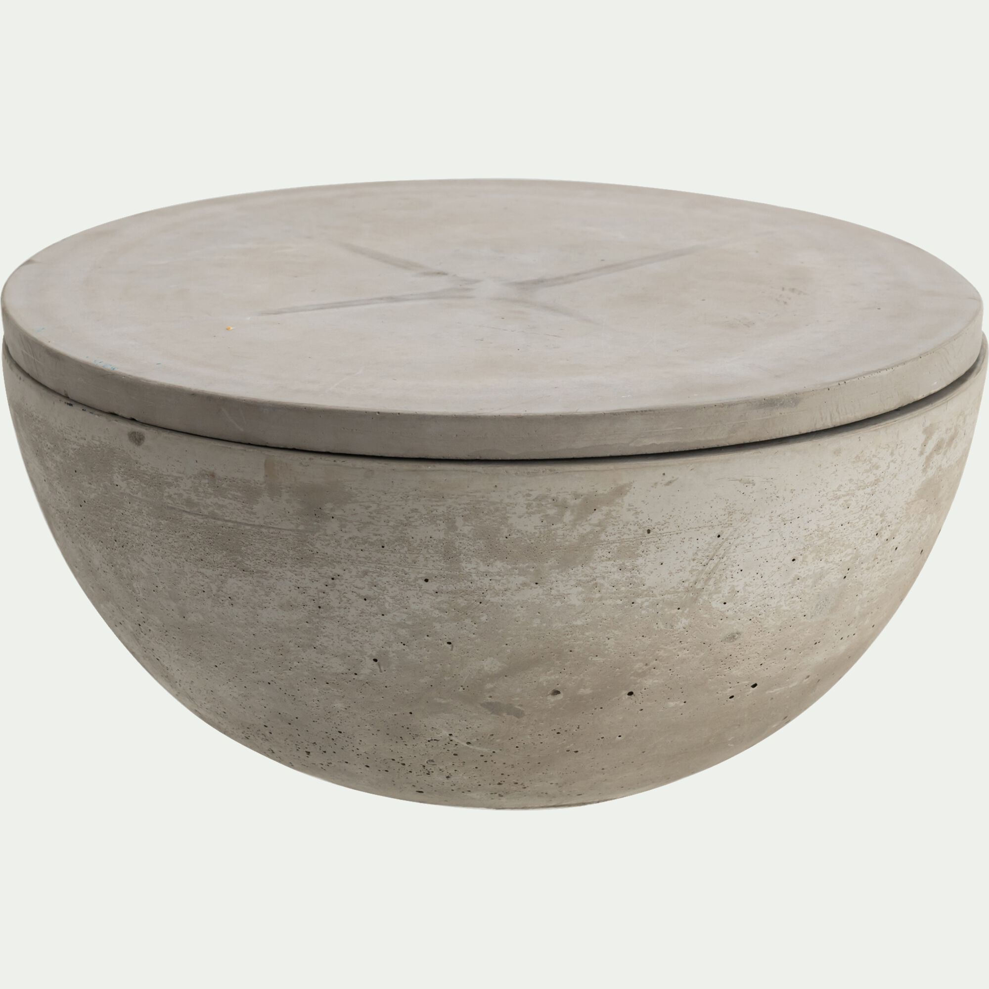 ISAE - Bougie d'extérieur ronde en ciment D27cm - gris