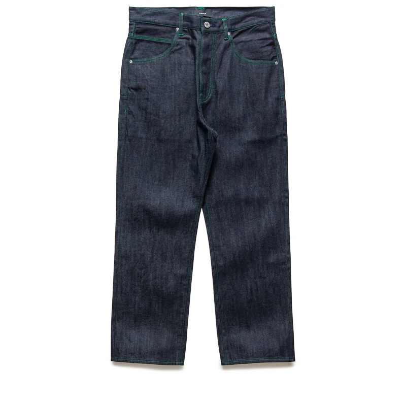 Purple Brand Mid Rise Baggy Leg Raw Jean - Dark Indigo