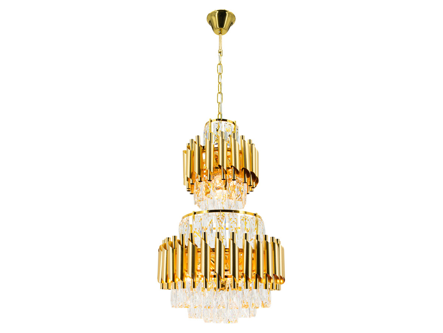 Lampa wisząca Wersal 6-punktowa metalowa złota