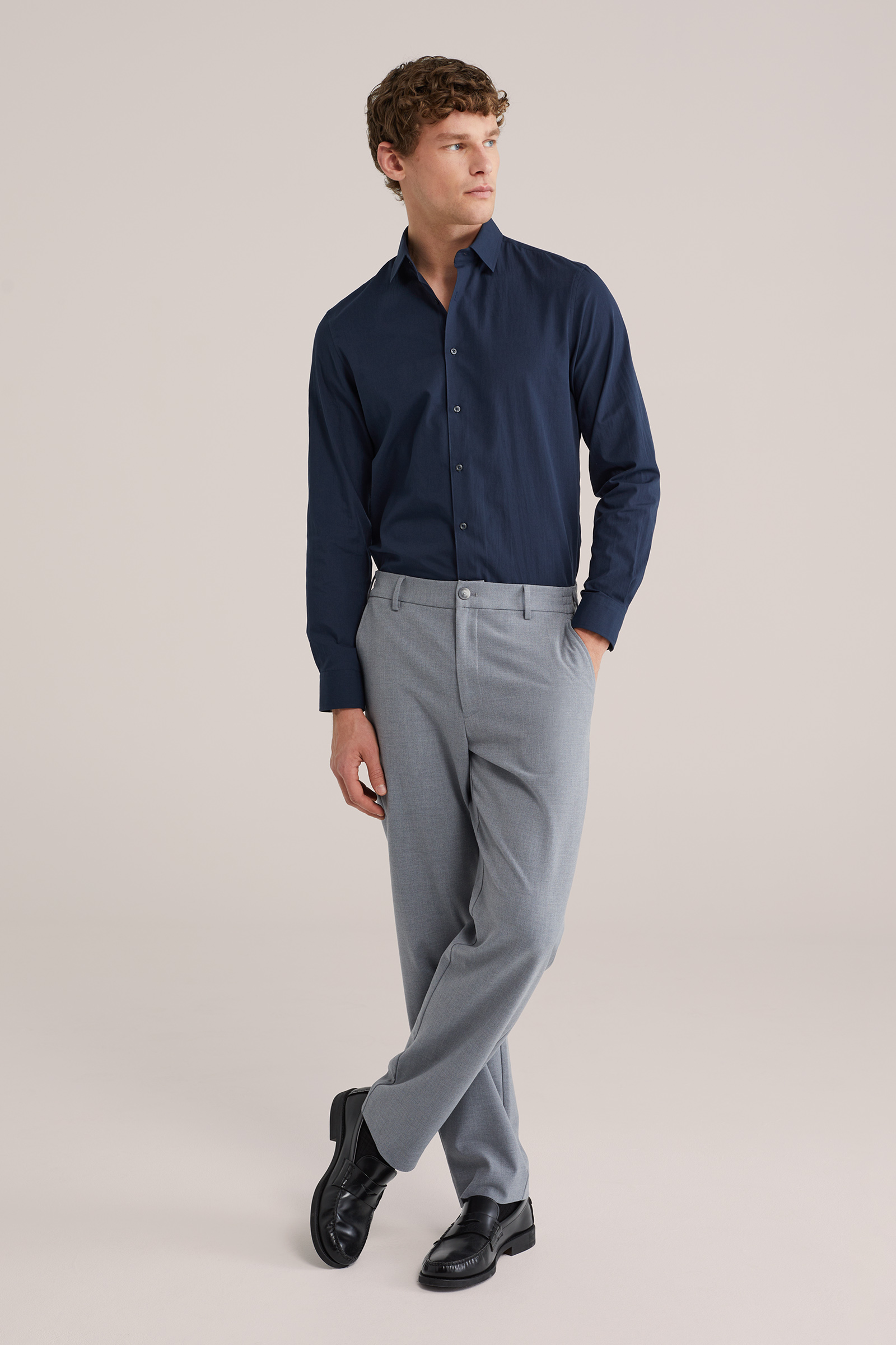 Heren Tall fit easy-care overhemd