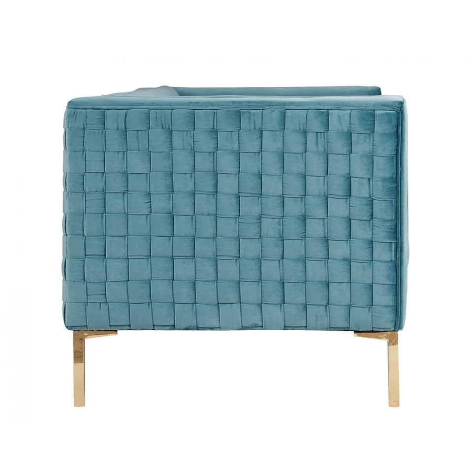 83 Teal Velvet Standard Sofa