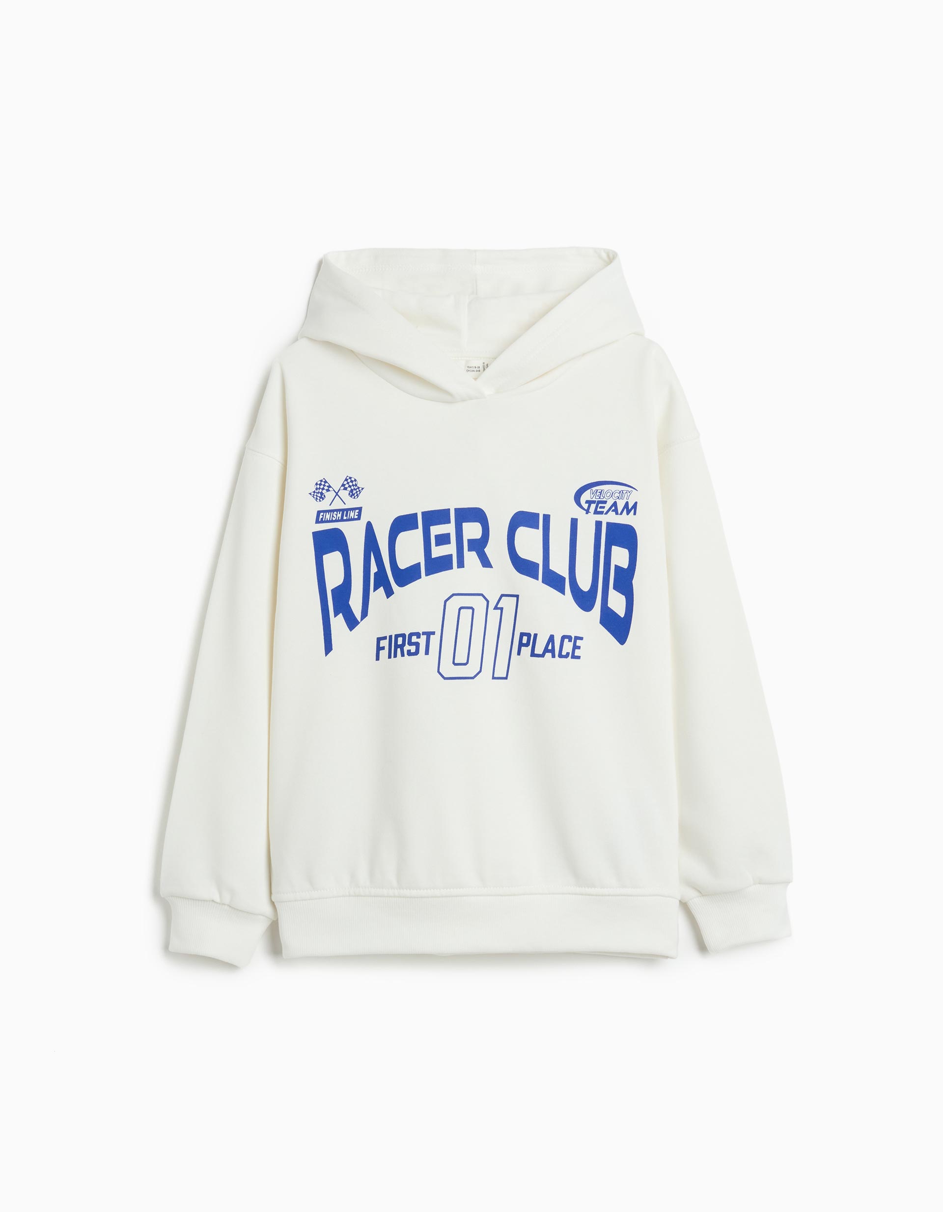 Sweatshirt de Felpa Capuz, Menino, Branco
