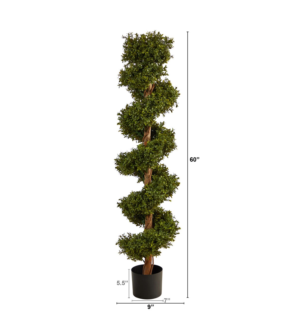 Nearly Natural 5ft. Boxwood Spiral Topiary Artificial Tree