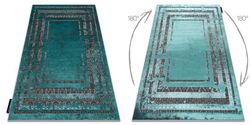 Dywan DE LUXE nowoczesny 1516 Ramka vintage przecierany - 140x190 cm