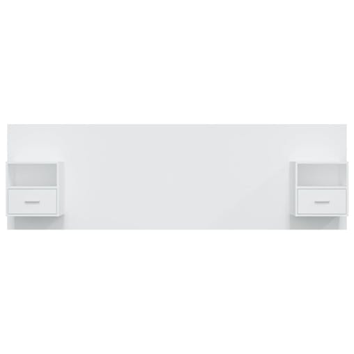 NNEVL Bed Headboard with Cabinets White Engineered Wood
