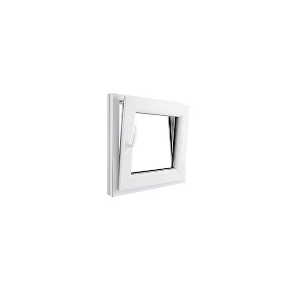 Fenêtre 1 vantail oscillo-battante, tirant droit double vitrage GoodHome en PVC blanc l.55 x H.63 cm