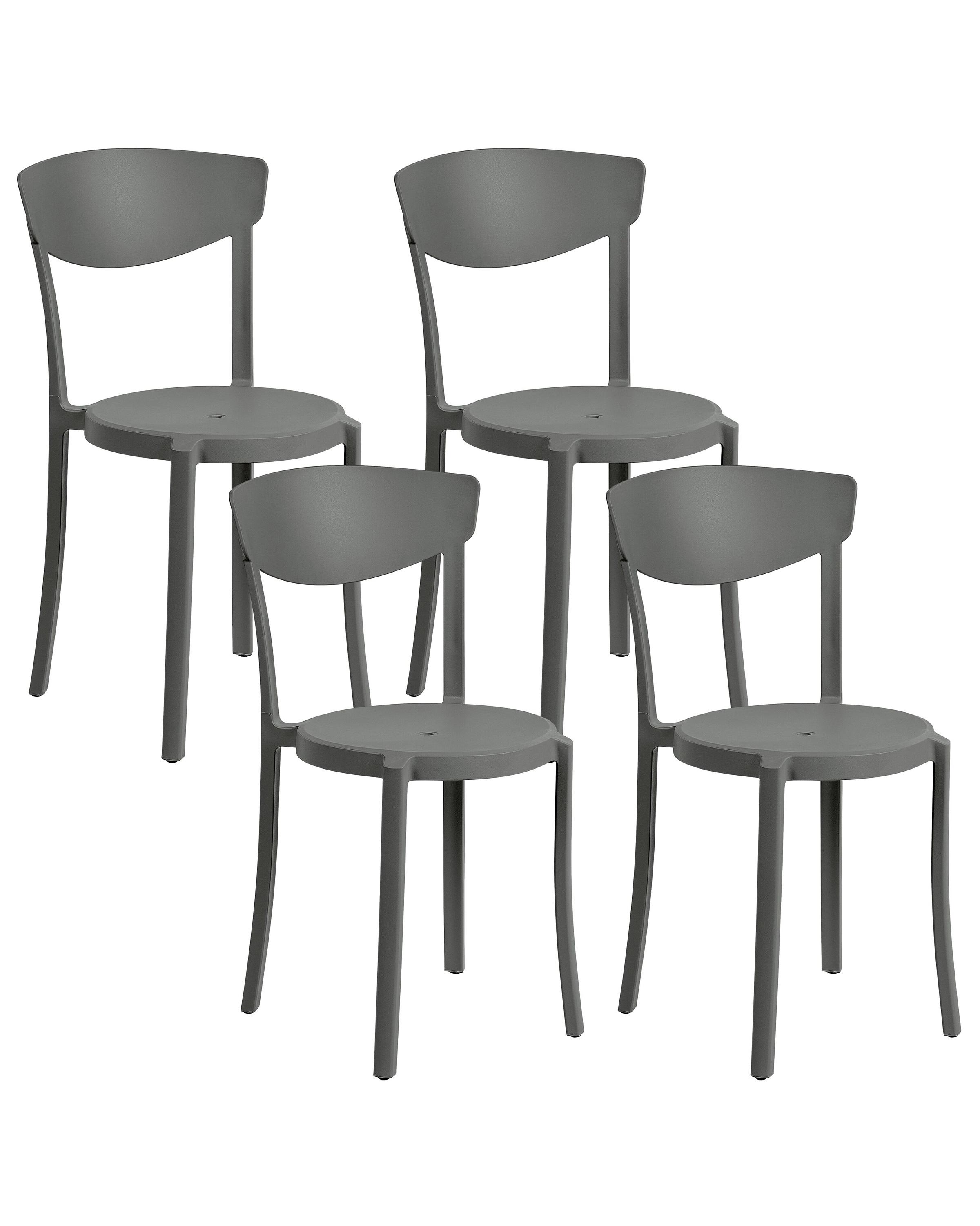 Set of 4 Garden Chairs VIESTE Dark Grey