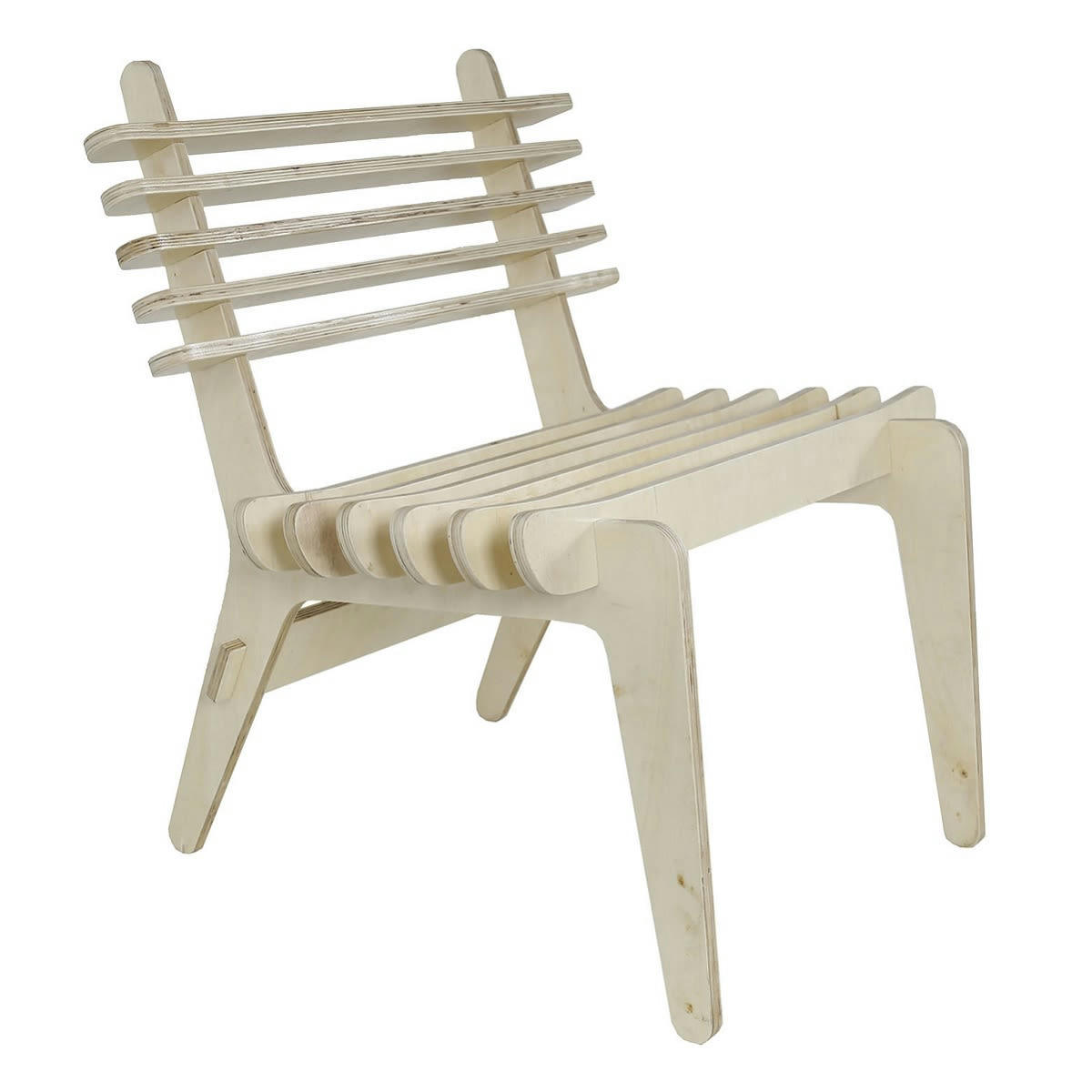 SIMPLICITY - Fauteuil japandi en contreplaqué beige