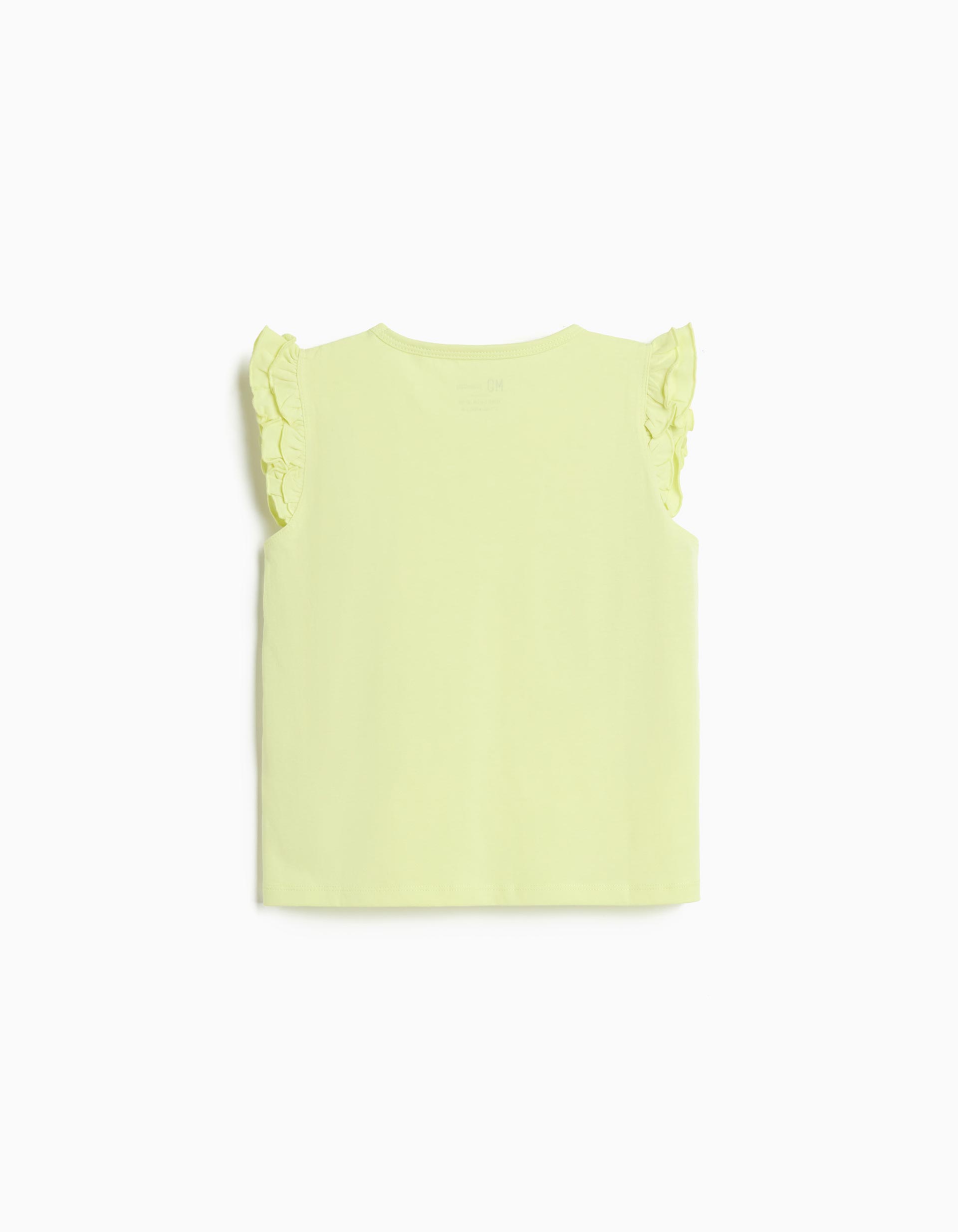 T-shirt Folhos, Menina, Amarelo Claro