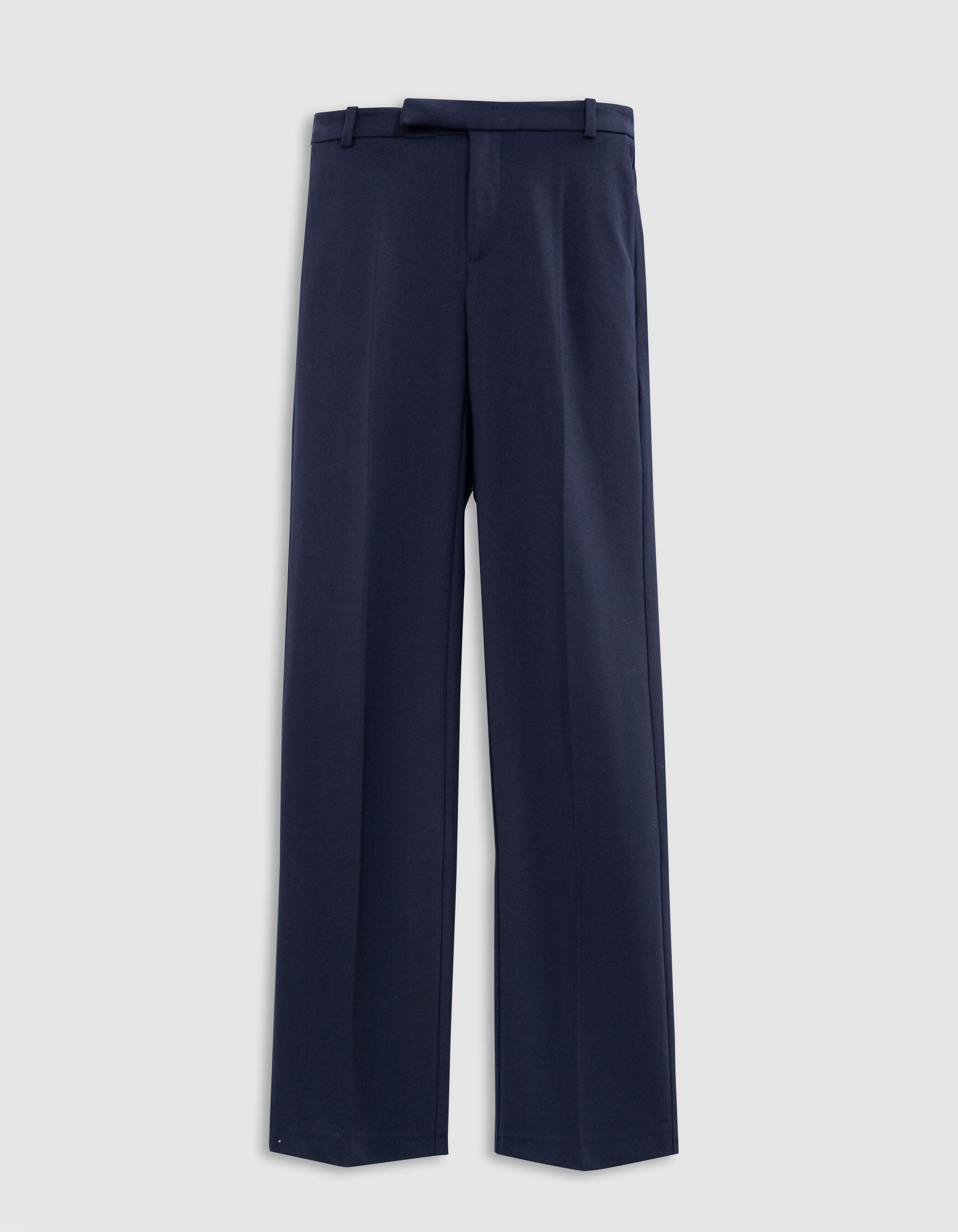 Pantalon de tailleur marine ajusté maille Milano Femme
