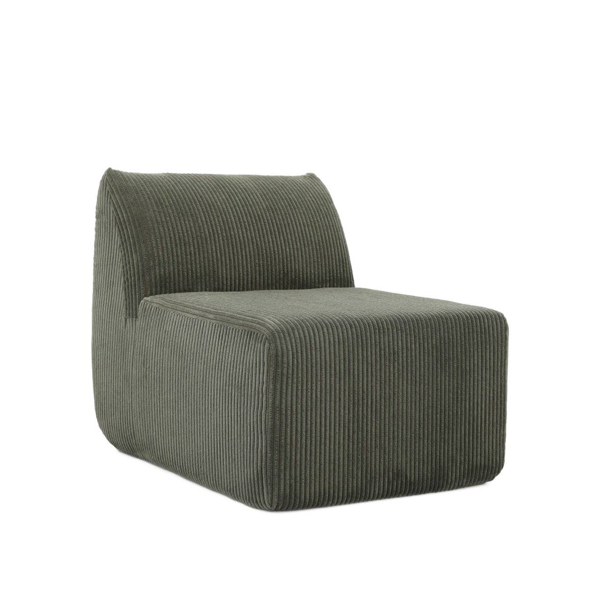 Fotel modułowy SVELA oliwkowy piankowy sztruksowy 59,5x80x62 cm HOMLA