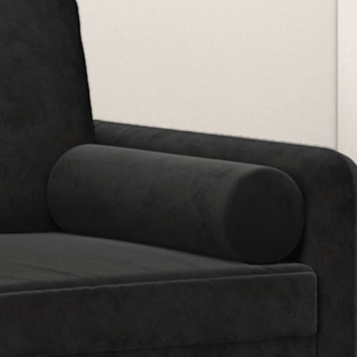 NNEVL Throw Pillows 2 pcs Black Diameter 15x50 cm Velvet