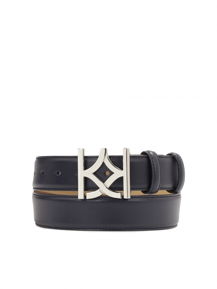 Navy blue belt with decorative buckle